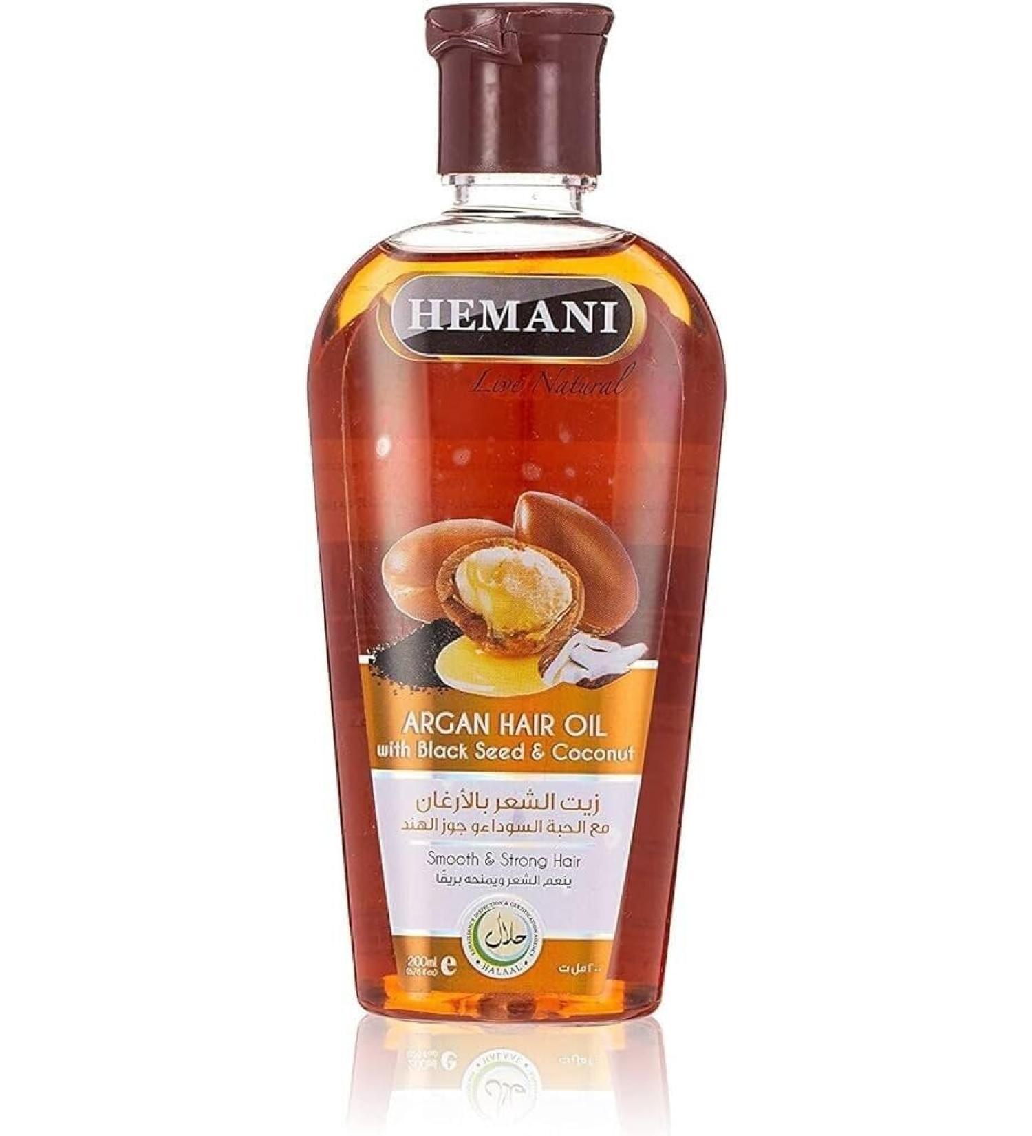 Buy Hemani Argan Oil 200ml - Natural Hair Care Oil with Blackseed & Coconut Promotes Growth Strength & Shine Hair Loss & Dandruff Treatment International Shipping Available - Buy Online on GoSupps.com