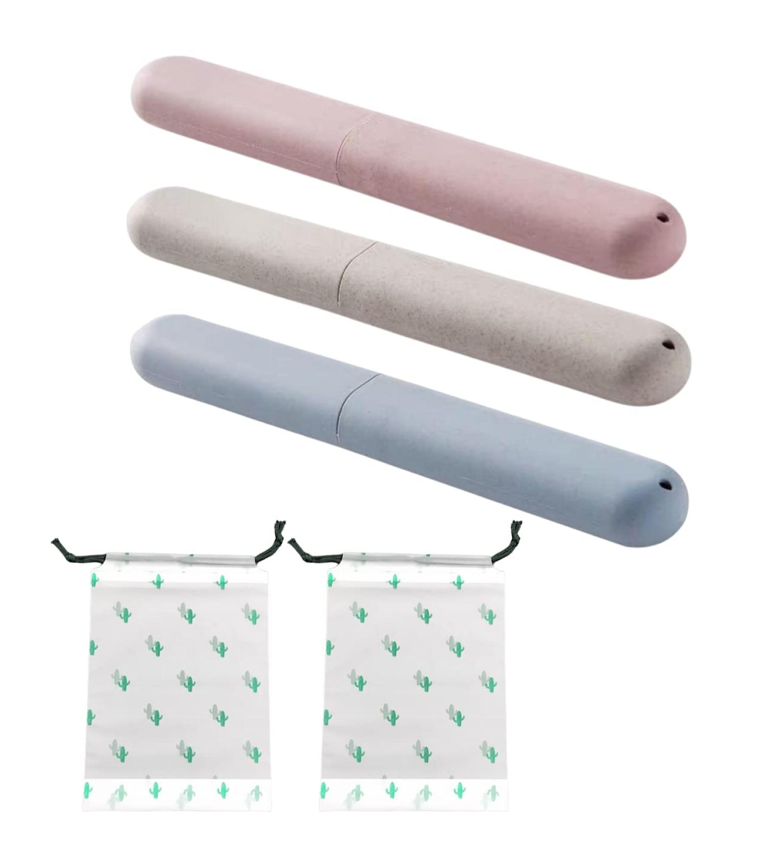 3-Piece Portable Toothbrush Set with Etui & 2 Drawer Bags - Ideal for Home & Travel Soil Ventilation Design - Buy Online on GoSupps.com