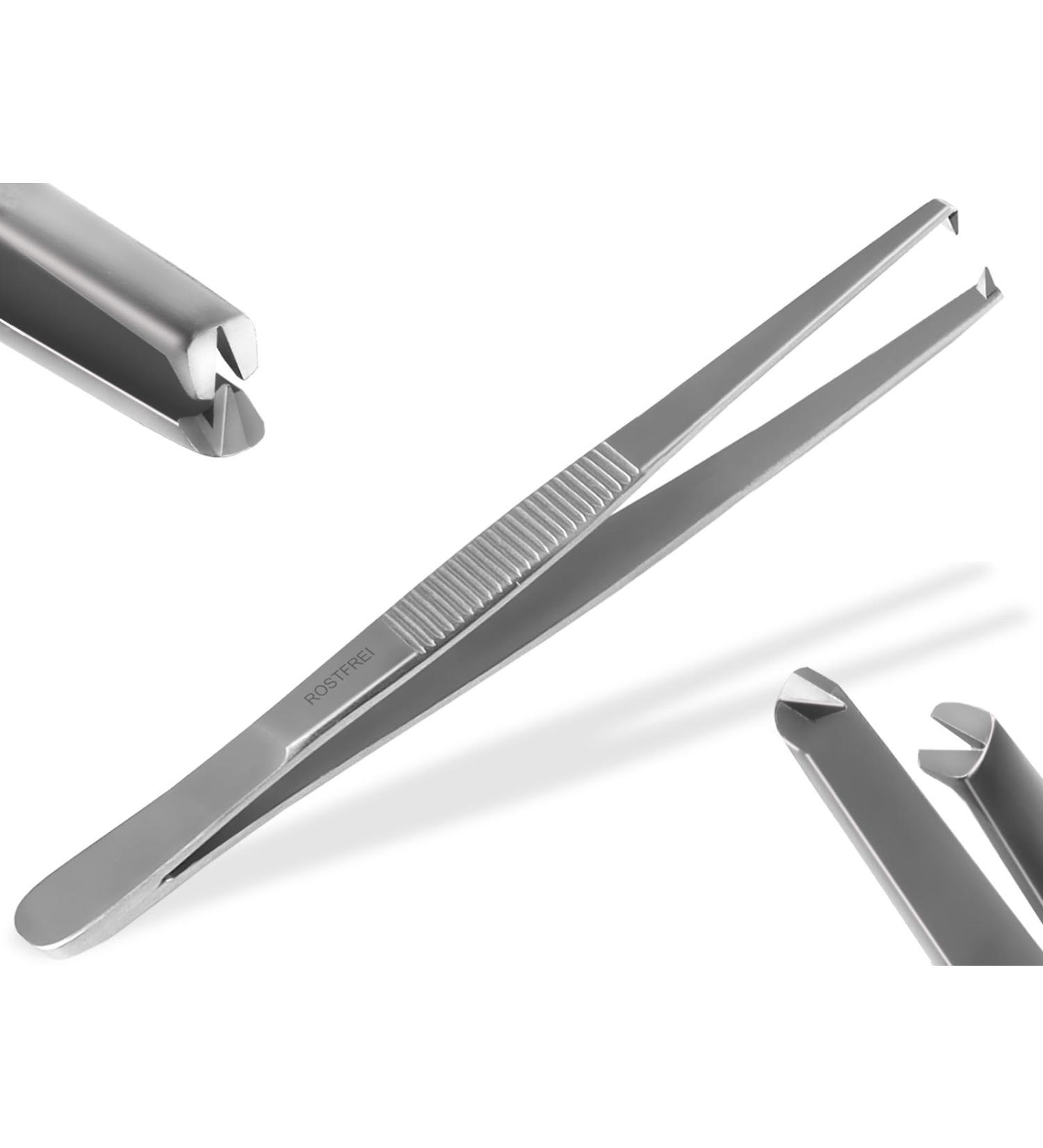 Professional Tweezers Straight 10.5 cm | Internal Teeth | High-Quality Selection (1 Pack) - Shop Now for Worldwide Shipping! - Buy Online on GoSupps.com