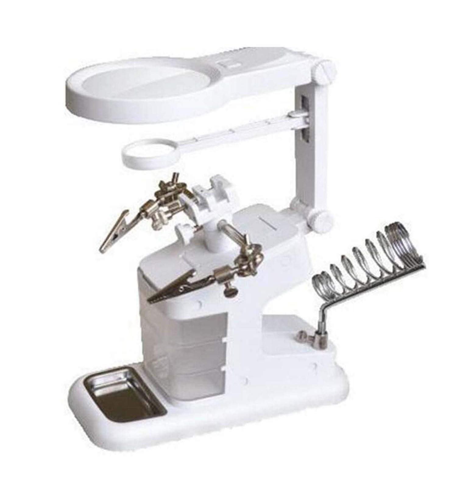 Desktop LED Illuminated USB Auxiliary Clip Welding Repair Reading Multifunctional High Power Double Lens Magnifier - Buy Online on GoSupps.com