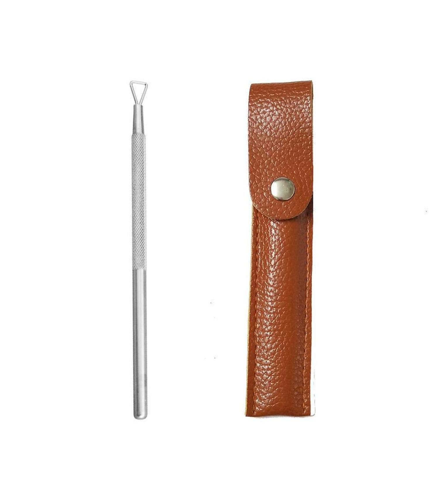 1Pcs Stainless Steel Nail Gel Polish Remover Triangle Stick Rod Cuticle Pusher Art Tools with PU Bag Comfortable and Environmentally - Buy Online on GoSupps.com
