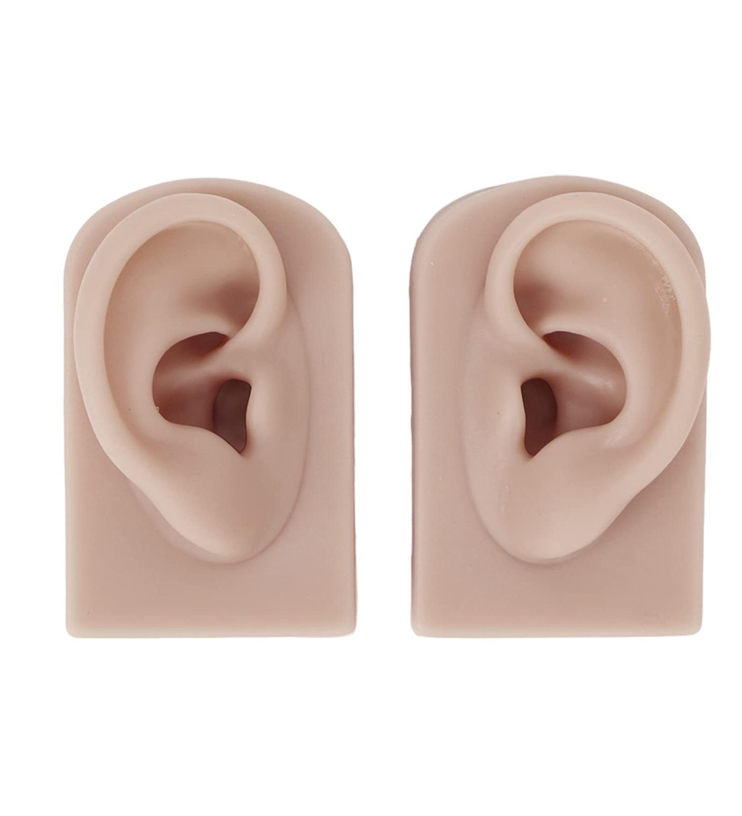 2 Pcs Soft Silicone Ear Models for Piercing Practice & Acupuncture Teaching - Dark Skin Color - Buy Online on GoSupps.com