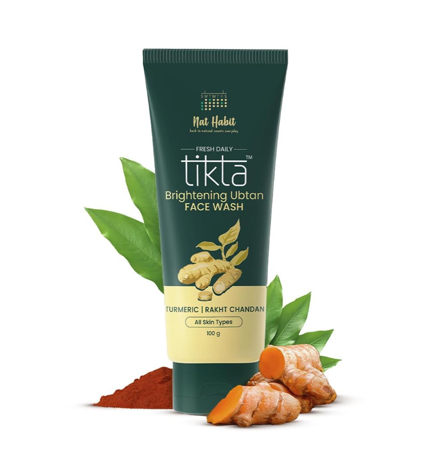 N.a.t H.a.b.i.t Ubtan Face Wash Fresh Daily Tikta For Men & Women Skin Brightening With Activated Wild Turmeric Suitable For All Skin Types Chemical & Sulphate Free 100g - Buy Online on GoSupps.com