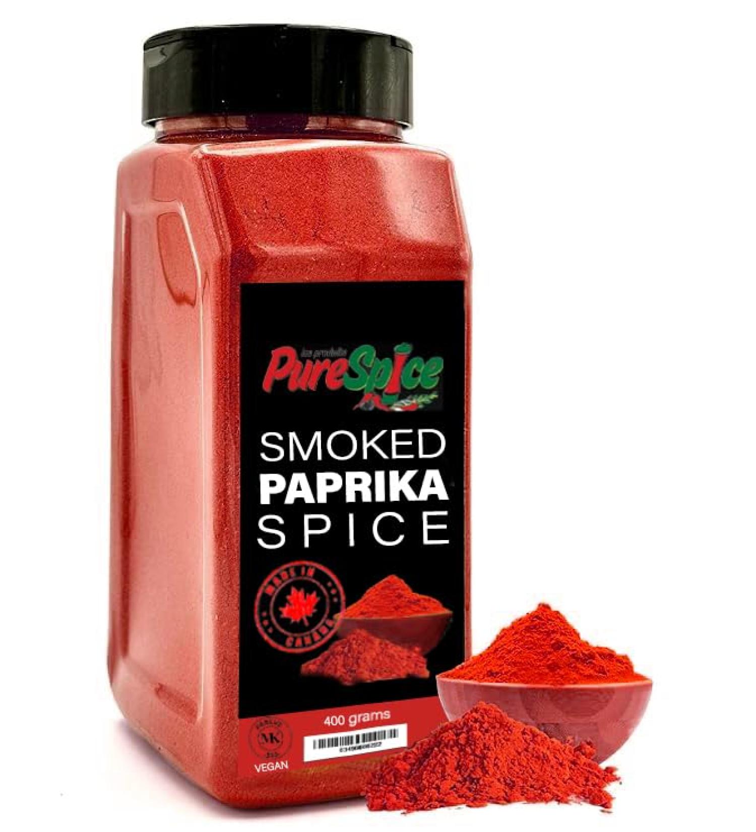 PureSpice Smoked Paprika Spice 400 Grams | Restaurant Grade Vegan Kosher Powder Seasoning | Premium Flavor for Cooking Meat Steak Rub and Sauce (Smoked Paprika) - Buy Online on GoSupps.com