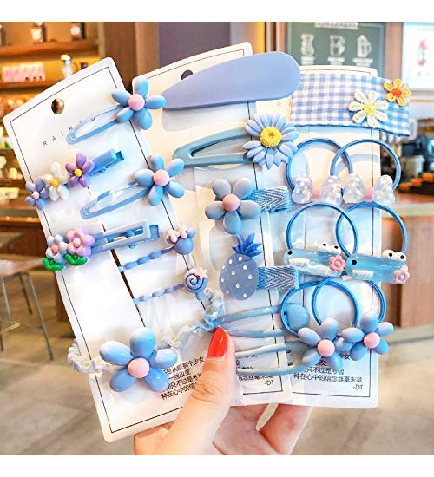 20 Pcs Blue Hair Clips Set - Non-slip Fashion Accessories for Girls, Kids & Teens - Buy Online on GoSupps.com