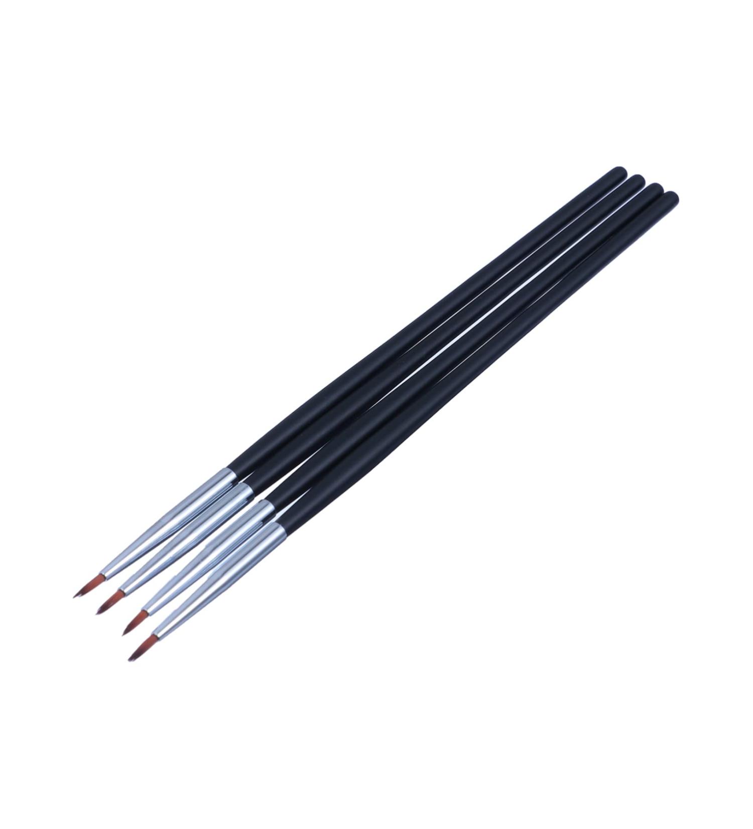 Housoutil 4pcs Fine Eyeliner & Lip Brush Kit | Soft Makeup Brushes for Eyeliner & Lips | Travel-Friendly Makeup Accessories - Buy Online on GoSupps.com