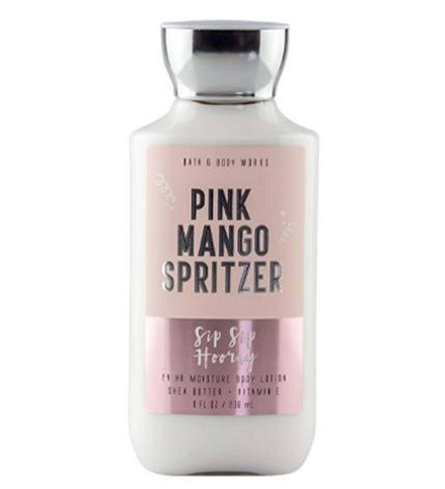 Bath and Body Works Pink Mango Spritzer - Sip Sip Hooray - 8 oz Body Lotion (Iced Mango  Cranberry  Pomegranate  Fir Balsam)