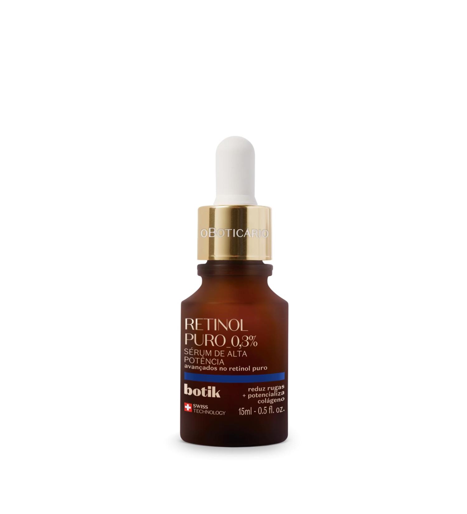  O BOTICARIO O Botic rio Botik High Potency Facial Serum with Pure Retinol 0.3% Increases Skin Firmness in 2 Weeks and Reduces Wrinkles Vegan 15ml - Buy Online on GoSupps.com