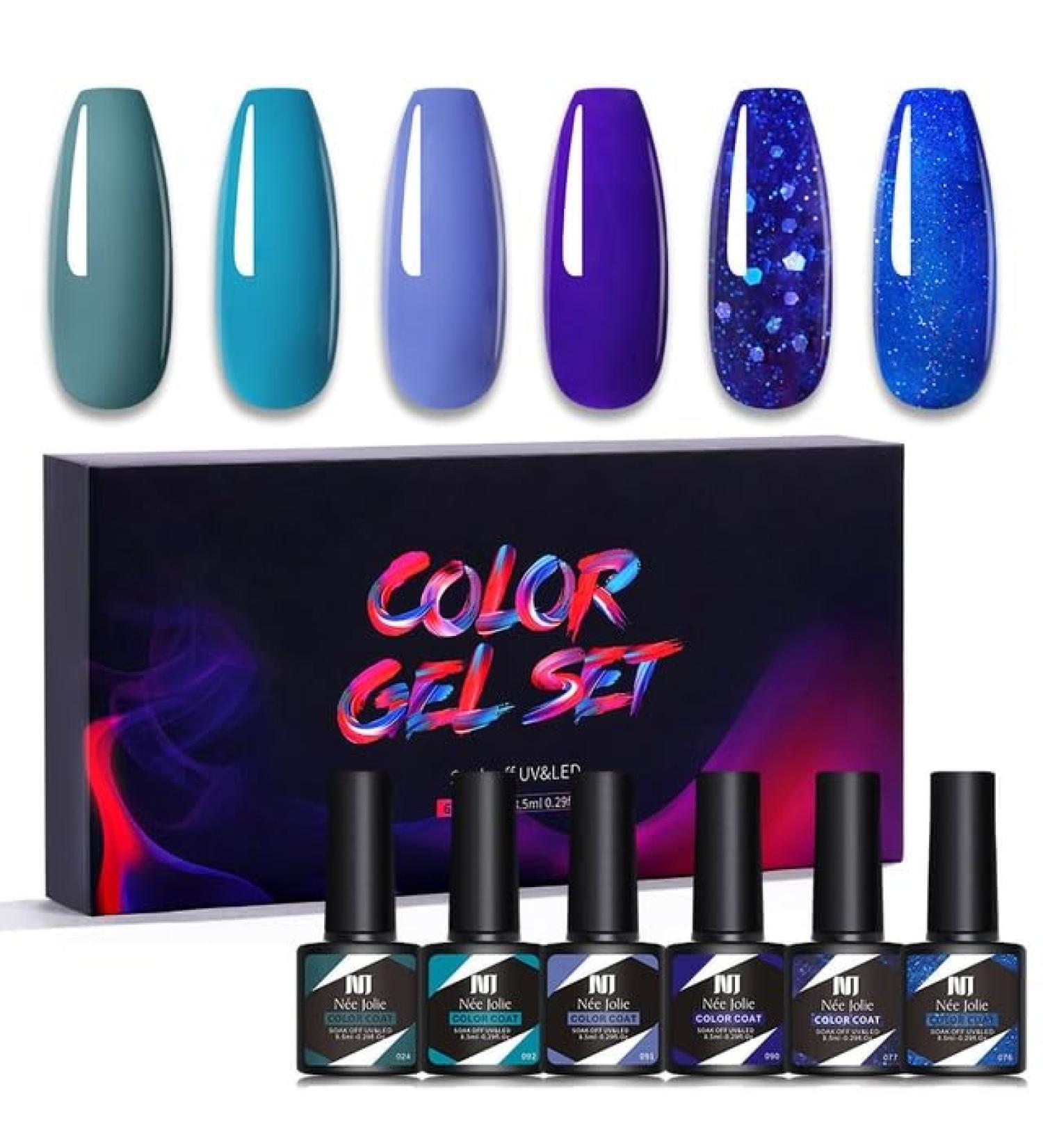 Nail Polish Gel 6Pcs/Set x8.5ml Soak Off Gel UV LED Semi Permanent Varnish for Nail Art 100Colors for Base Top Coat Gifts - (Color: STE15) - Buy Online on GoSupps.com
