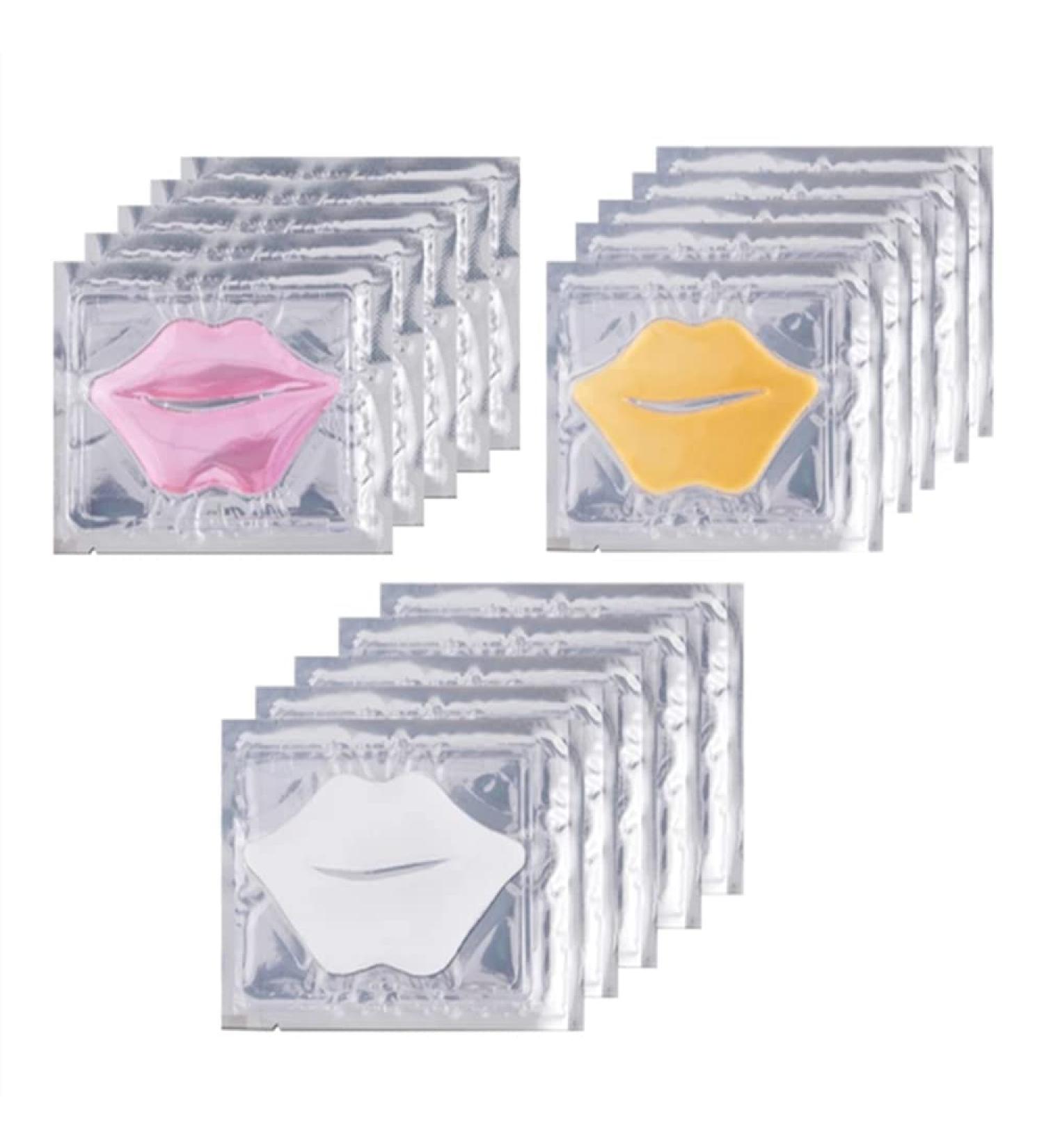 Collagen Crystal Lip Masks Set - 15PCs Hydrating & Nourishing Anti-Aging Gel Plasters for Soft & Plump Lips | 3 Types for Ultimate Skin Care - Buy Online on GoSupps.com