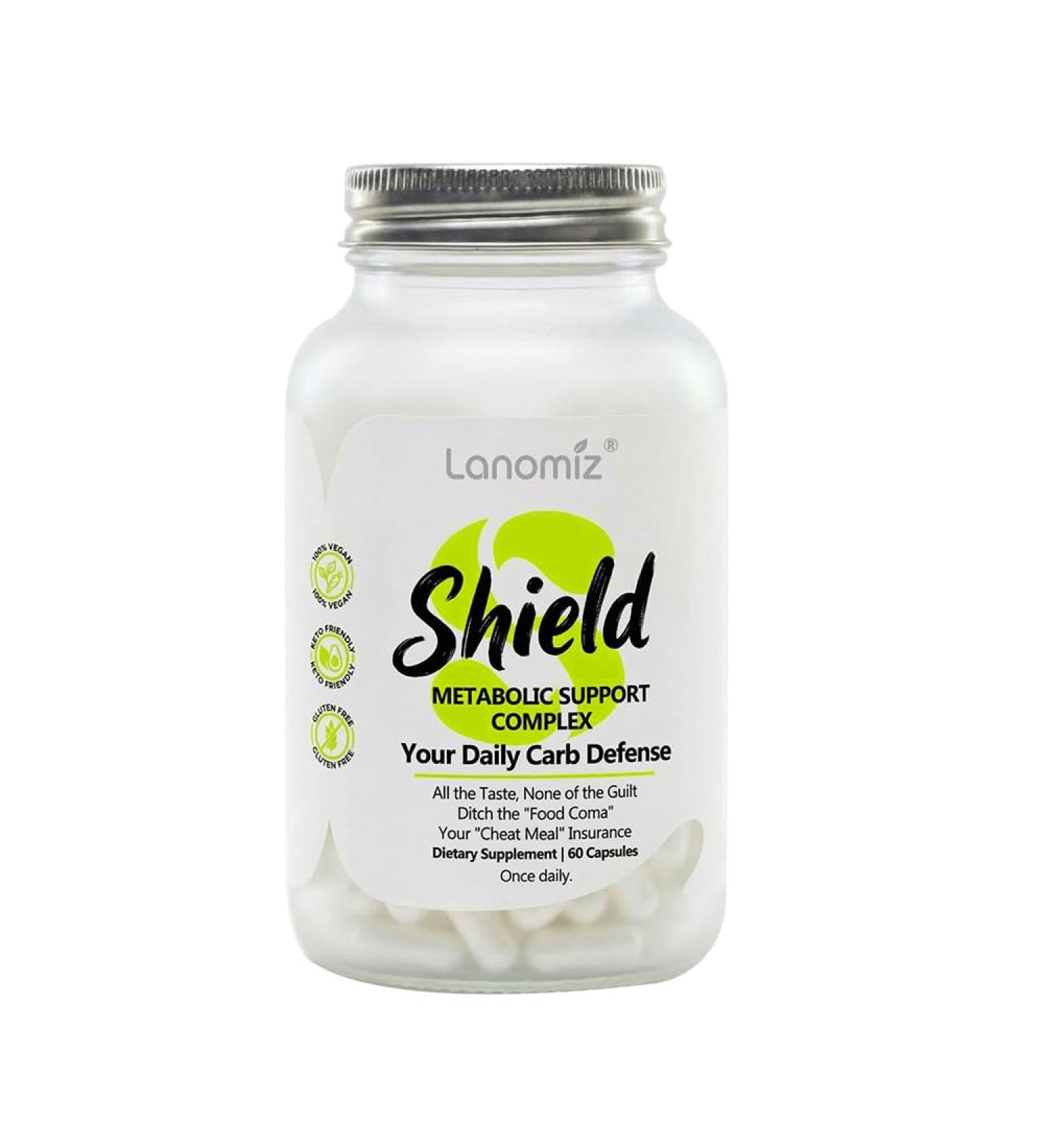 Shield Metabolic Support Complex Chromium Supplement Carb Defense Matrix - Dairy-Free & Gluten-Free - 60 Vegan Capsules(30 Servings) 1 Count (Pack of 60) - Buy Online on GoSupps.com