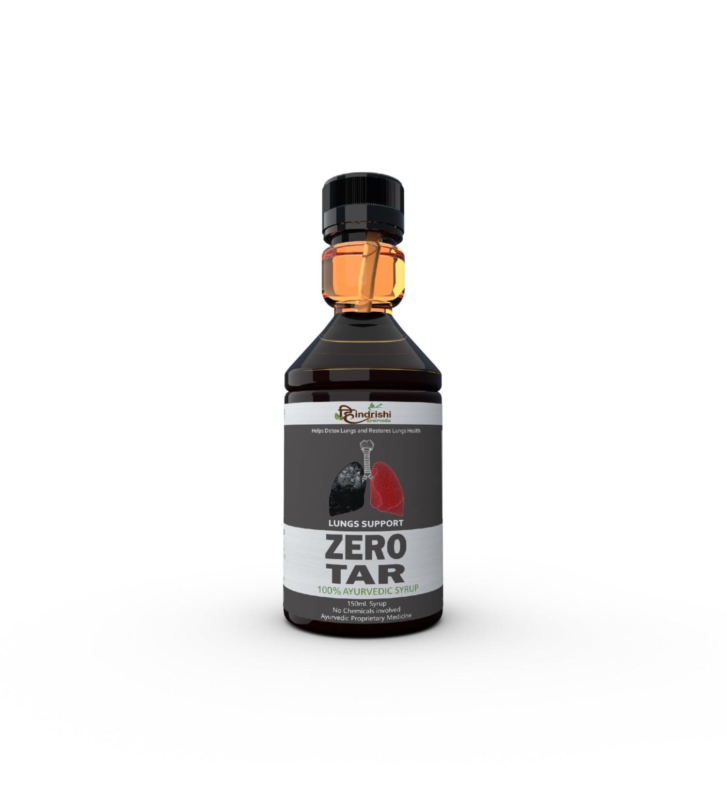 Zero Tar Lungs Support Syrup - 100% Ayurvedic Detox for Healthy Lungs | 150ml - Buy Online on GoSupps.com