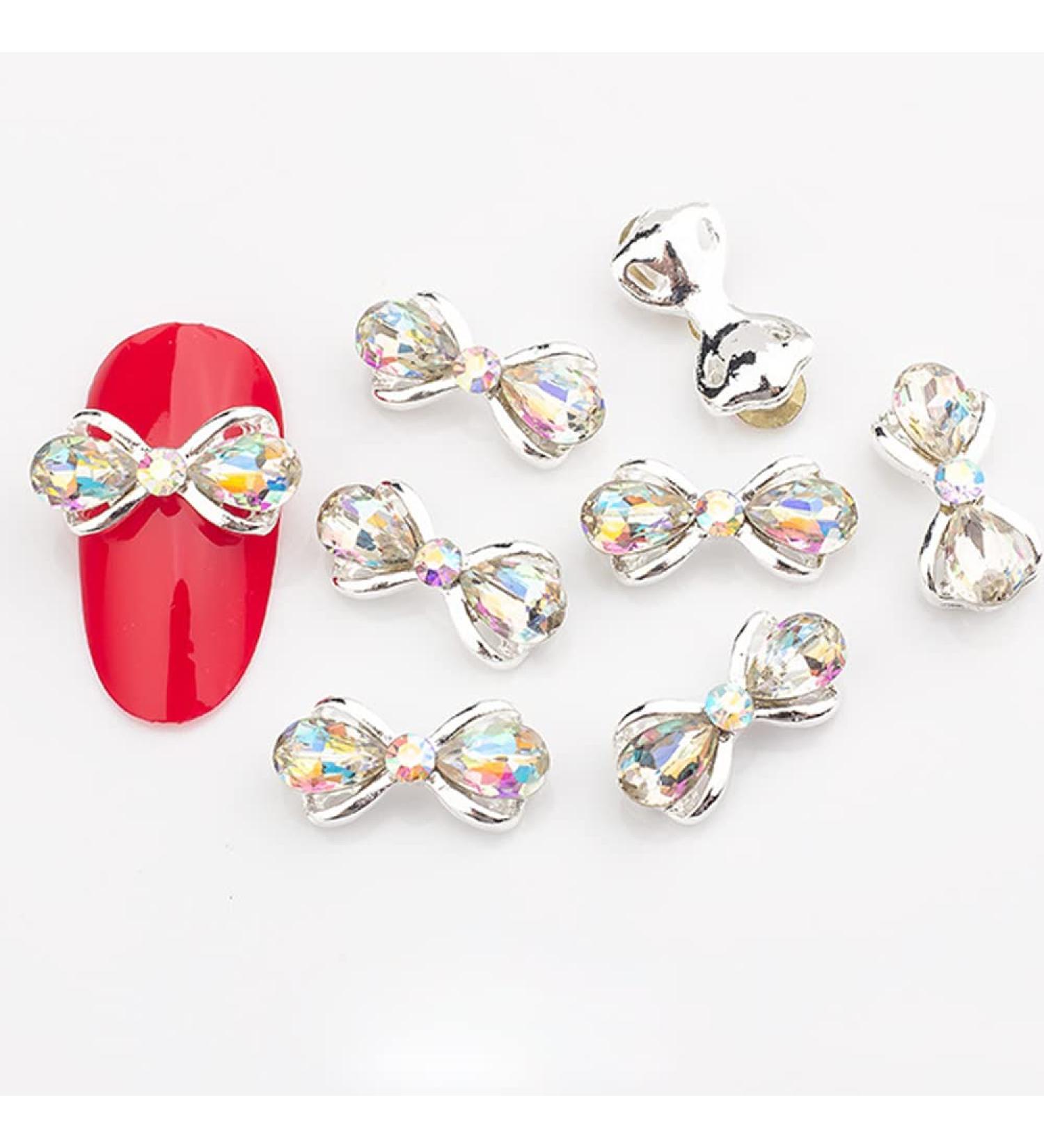 10pcs 3D Nail Art Crystal Rhinestone Bow Big Gems Charms for Nail Art Decoration Jewelry Sparkle Craft DIY Beads (#3030 10pcs)