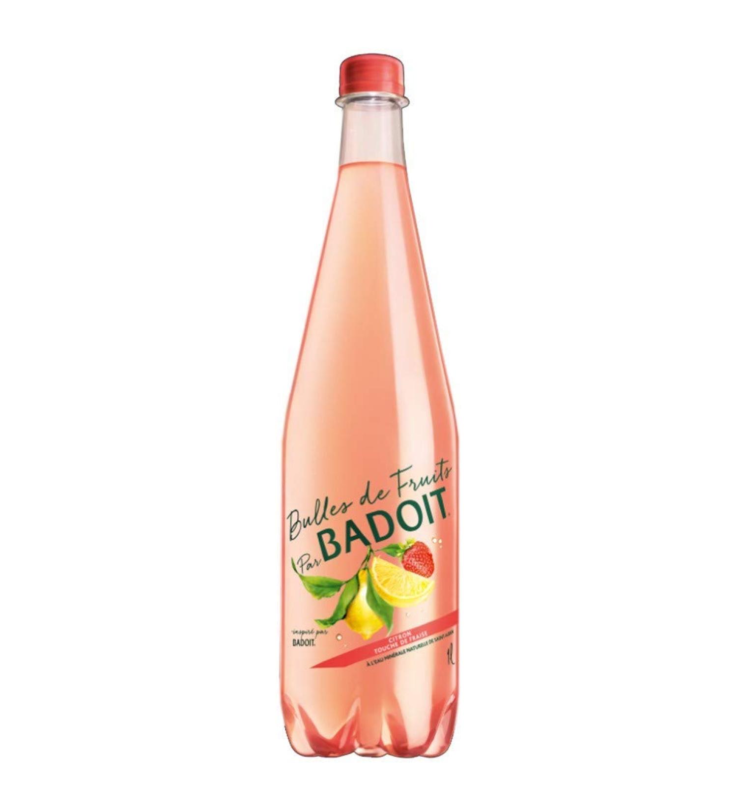 Badoit Bulles de Fruits Citron Touche de Fraise 1L (lot de 12)