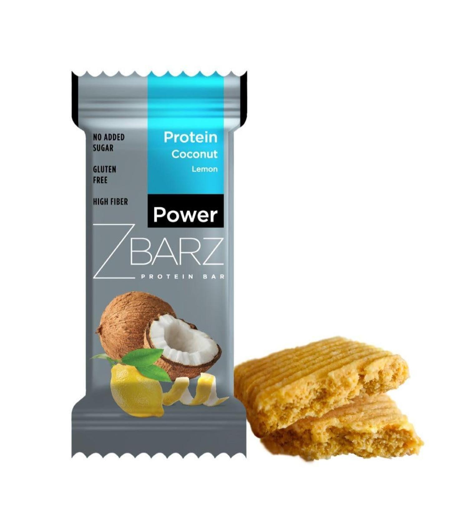 Zbarz Protein Bar - Vegetarian Sugar-Free Coconut Lemon (12 x 35g) | Gluten-Free Healthy Snack & Fitness Energy Bar - Buy Online on GoSupps.com