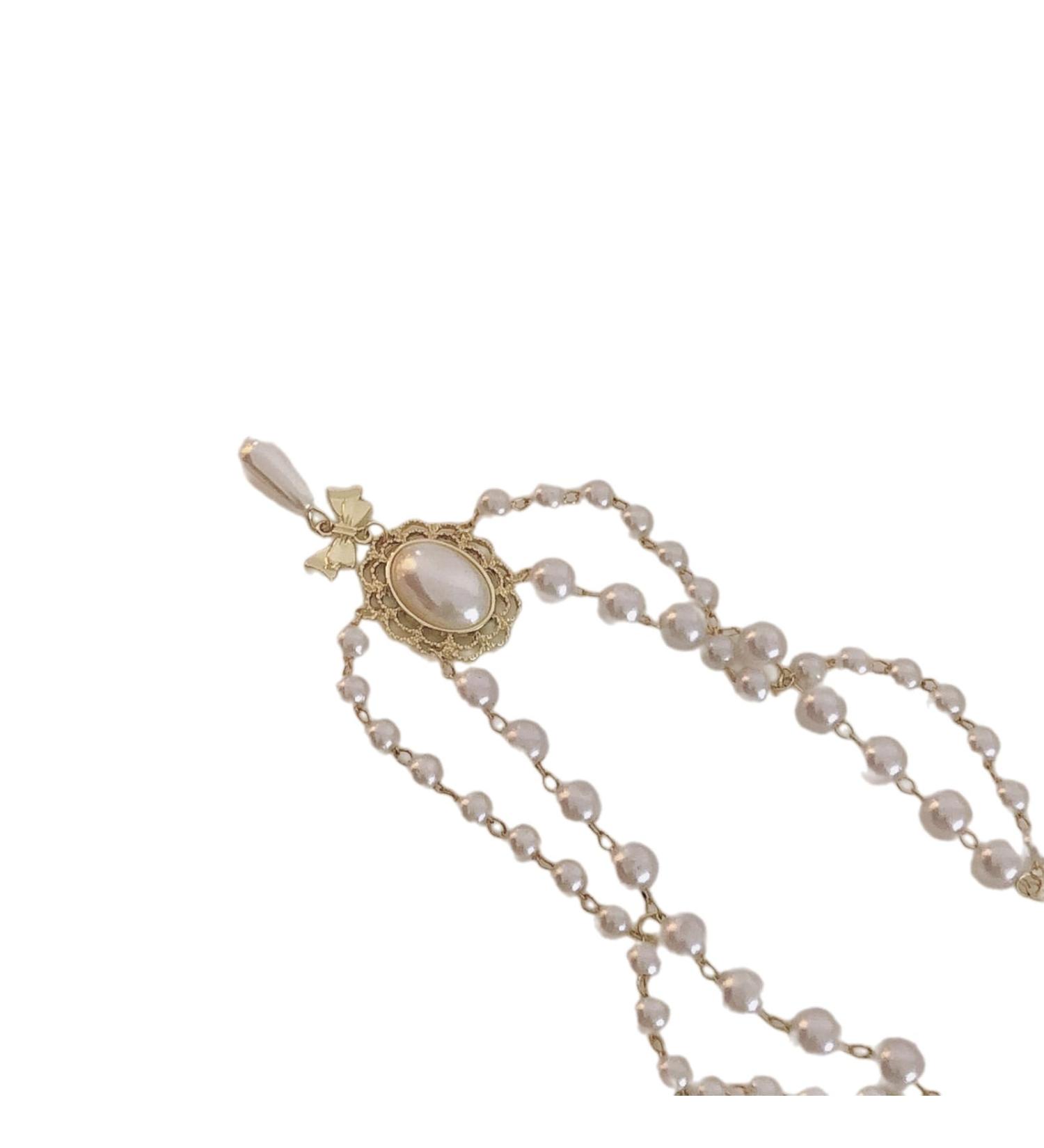 Southjieling Fashionable Tassel Necklace - Elegant Multi-Layer Pearl Collarbone Chain | Women's Jewelry Accessories in White - Buy Online on GoSupps.com