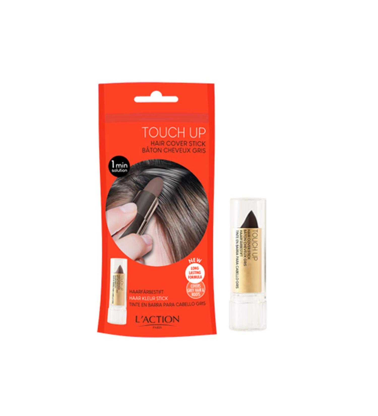 L'Action Paris Touch Up Hair Cover Stick Covers Grey Hair and Discoloured Roots Water Resistant Long-Lasting Formula for Natural Look Cleanse to Remove Black 4g - Buy Online on GoSupps.com