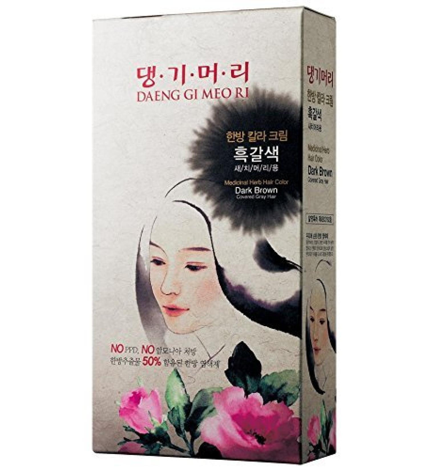Doori Cosmetics Daeng Gi Meo Ri Medicinal Herb Hair Color Dark Brown 1 Kit