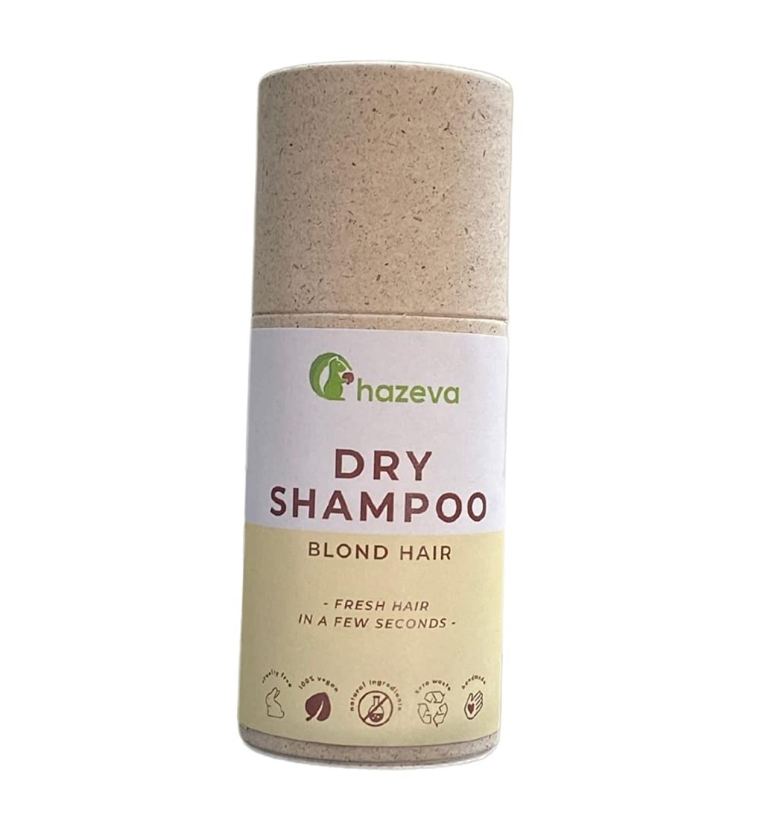 Hazeva Dry Shampoo for Blonde Hair | 100% Natural Zero Plastic Eco-Friendly | 70g - Buy Online on GoSupps.com