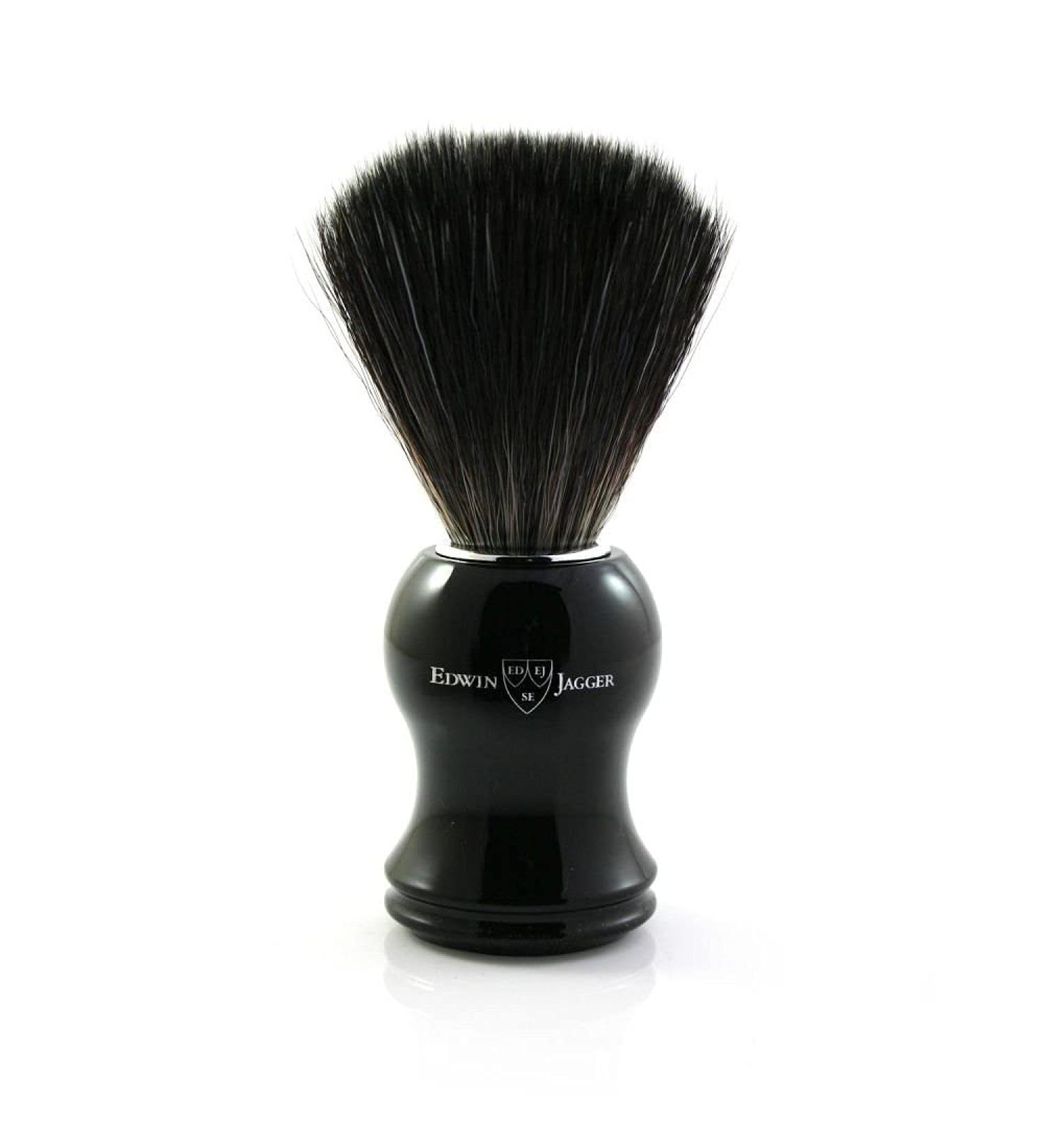 Edwin Jagger Synthetic Shaving Brush in Ebony Look Single Colour Est ndar