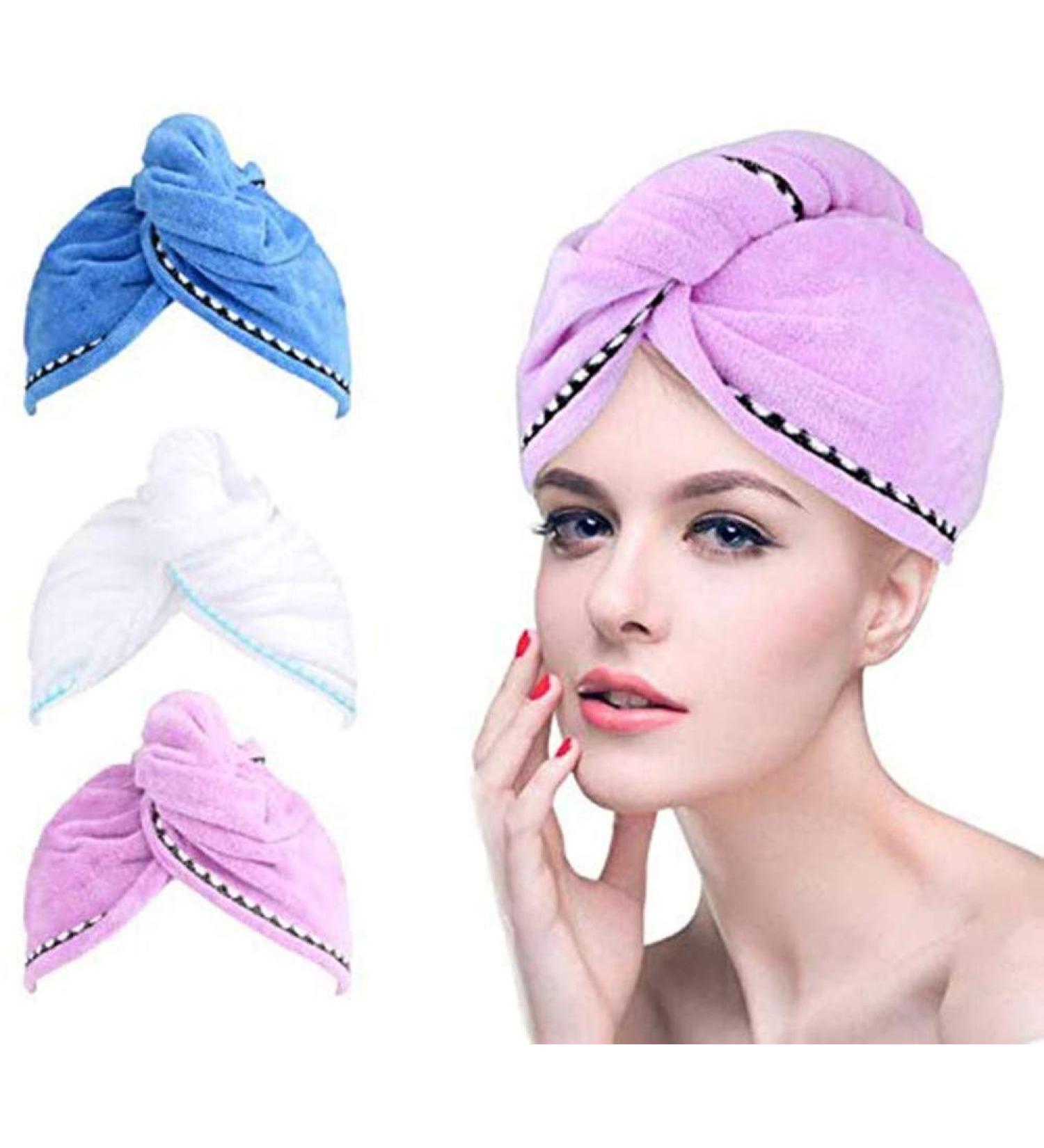 Hpybest 3pcs Microfiber Towel Set | Quick Drying Hair & Bath Towels | Magic Hair Turban Hat for Travel & Home - Buy Online on GoSupps.com