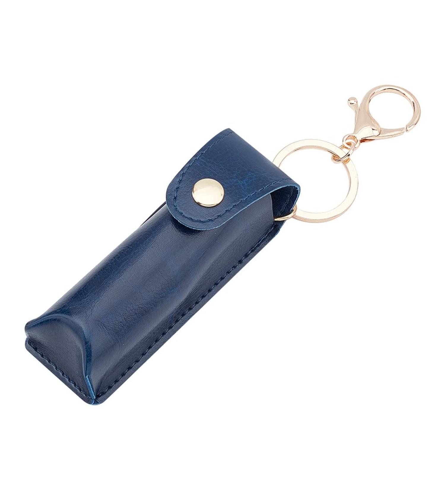 WADORN Chapstick Keychain Holder - PU Leather Lipstick Organizer Pouch - Portable Lip Balm Sleeves Holder - Keychain Lip Gloss Protector - Blue - Buy Online on GoSupps.com