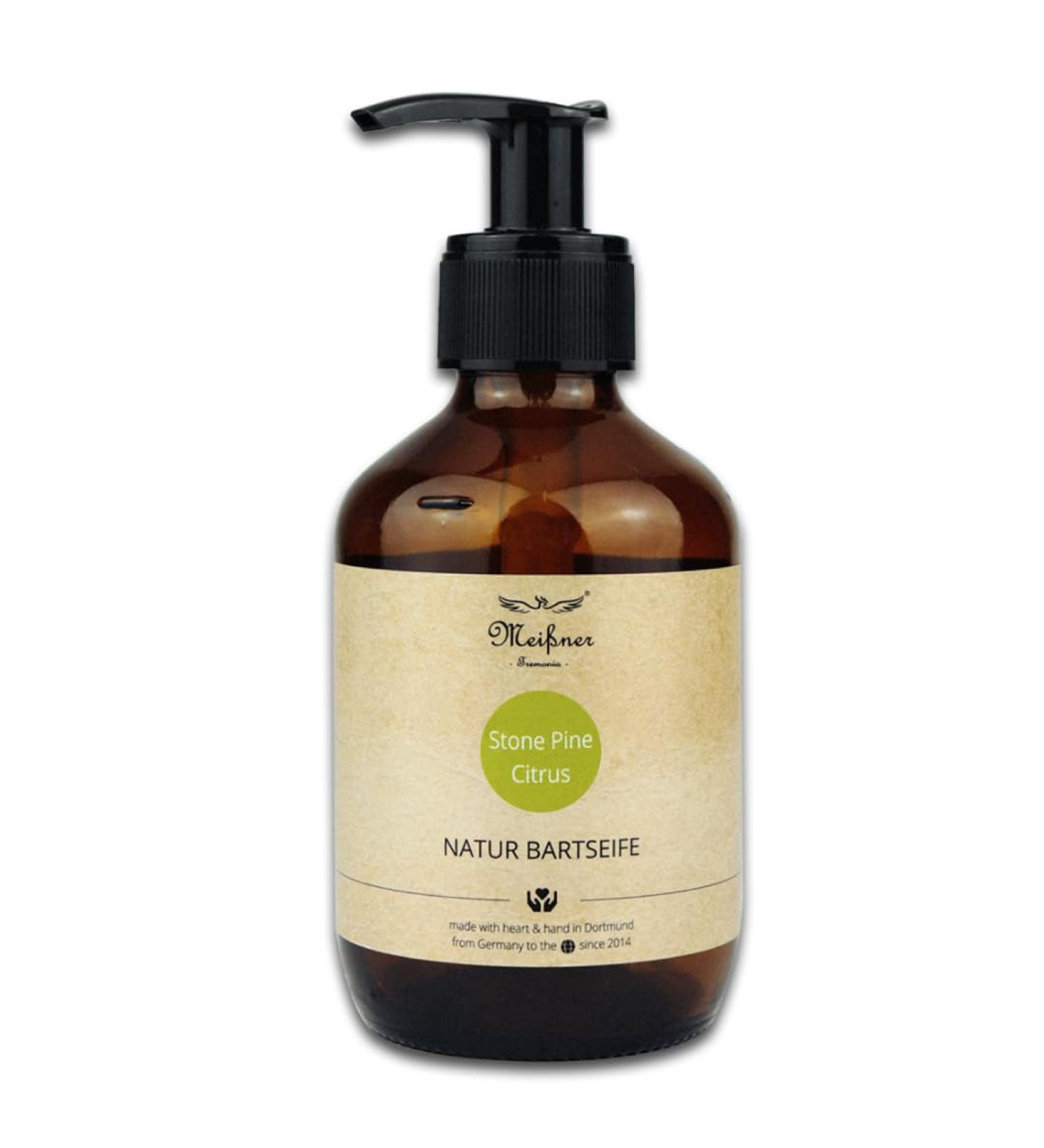 Meißner Tremonia 200ml Bartseife Stone Pine Citrus - Veganes Bartshampoo ohne k nstliche Zusatzstoffe f r M nner - Intensive Pflege mit Bio-Oliven l f r t gliche Bartpflege - Buy Online on GoSupps.com