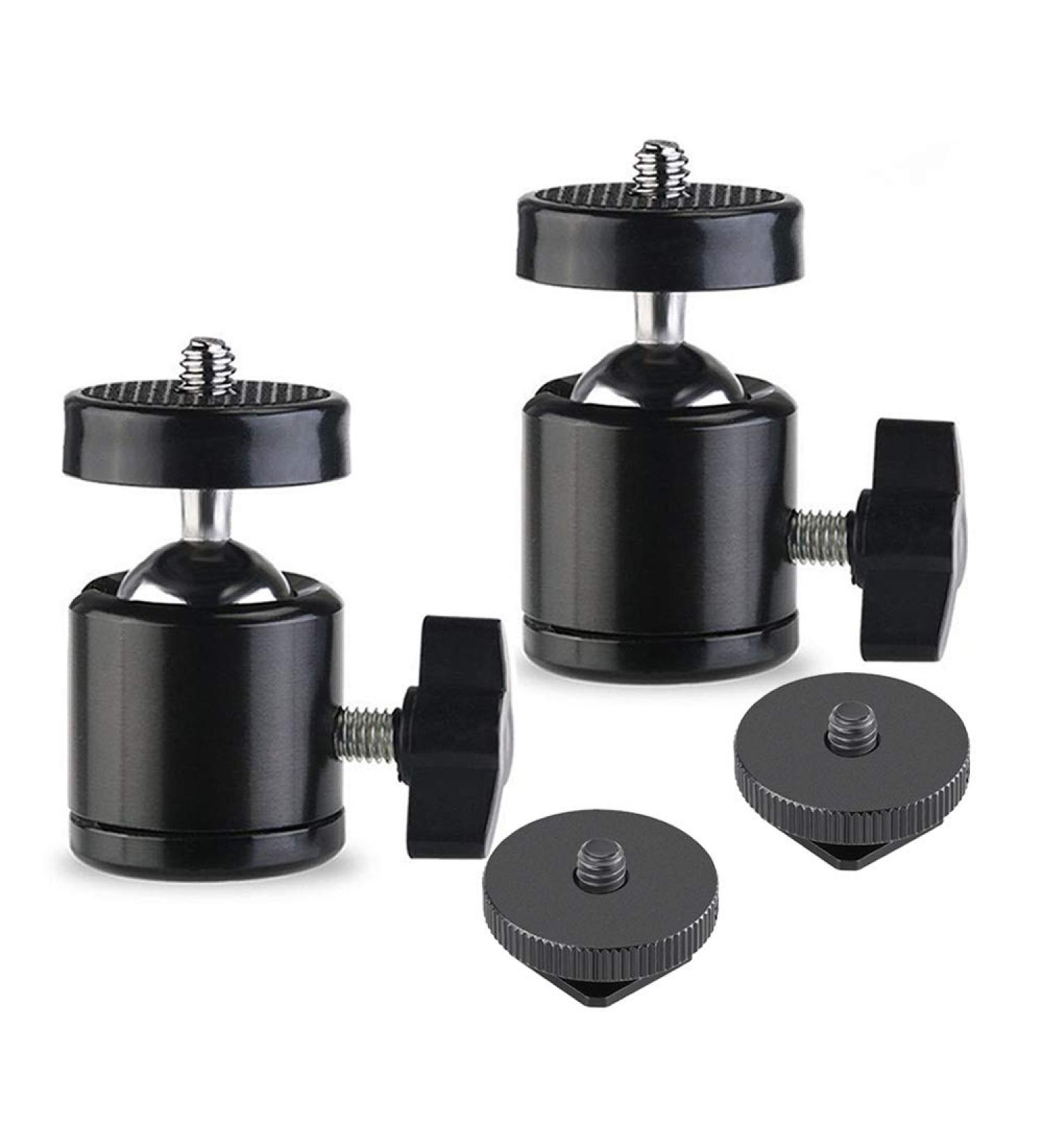 SLOW DOLPHIN Hot Shoe Mount Adapter 360 Swivel Mini Ball Head for Cameras, Camcorders, Smartphones, Gopro - 2 Pack - Buy Online on GoSupps.com