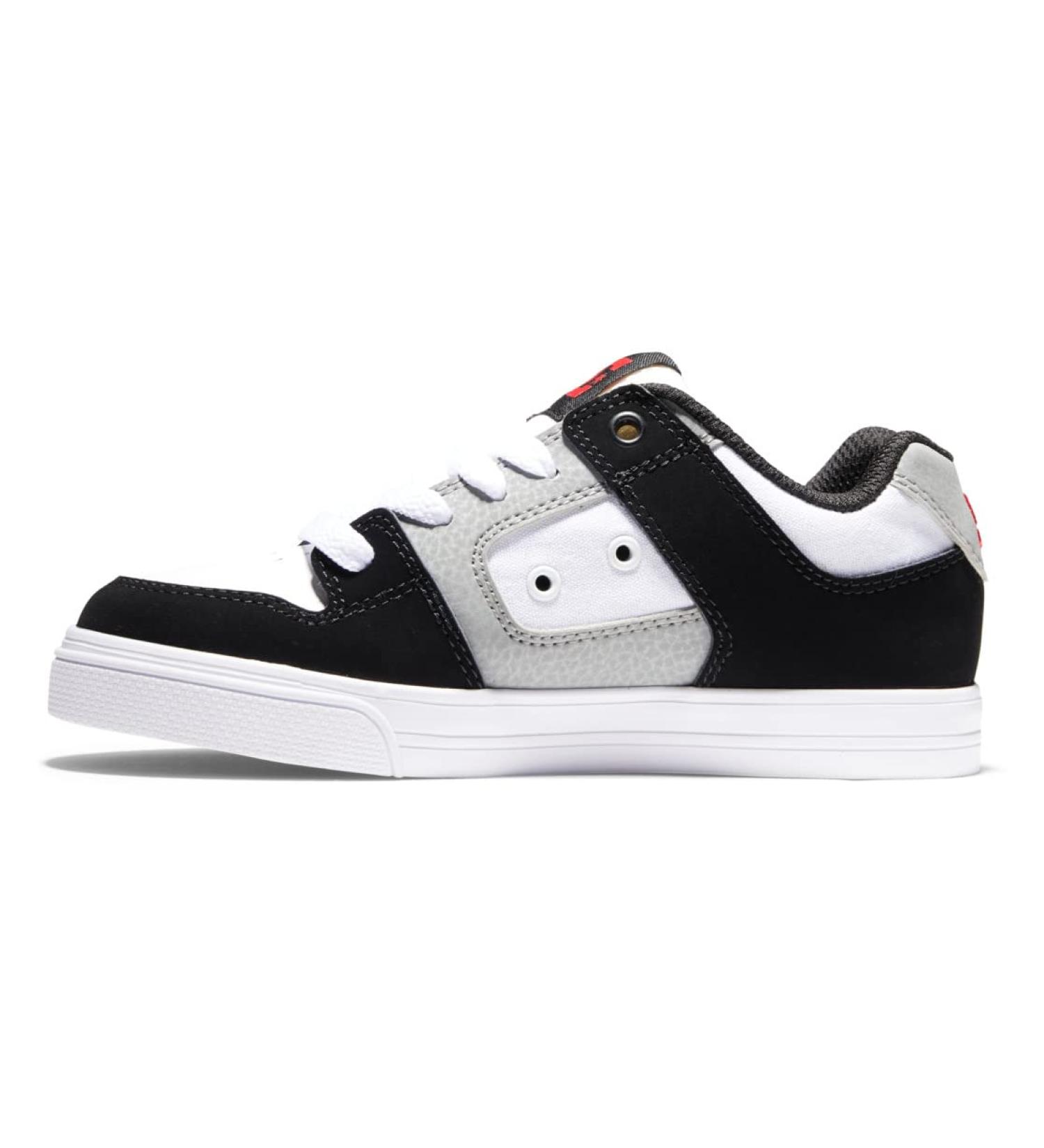 DC Shoes Boys Pure-Leather Sneakers - Kids Size 34.5 EU - Stylish White Black & Red Footwear for International Shipping - Buy Online on GoSupps.com