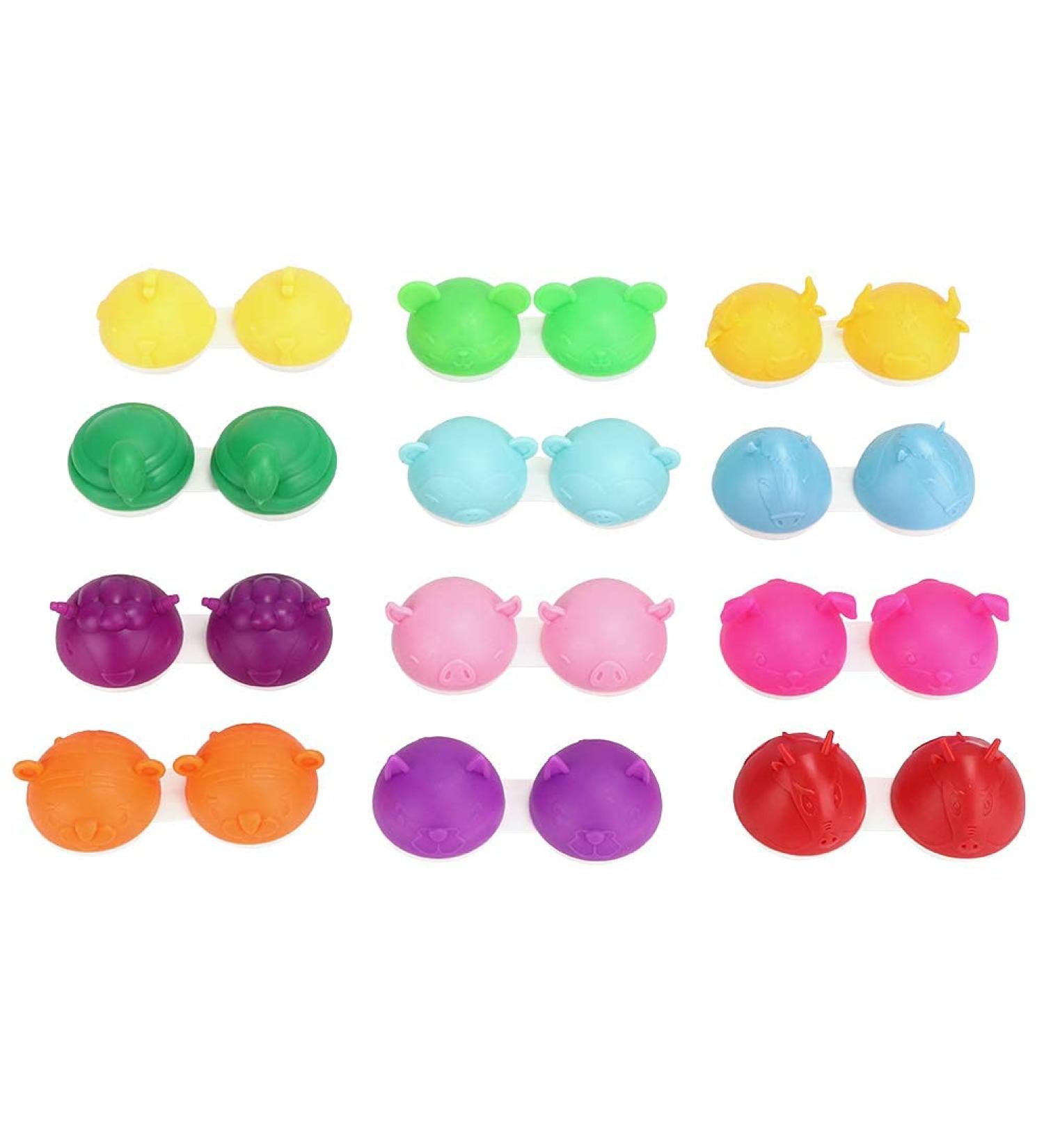 Cyrank Cute Animal Contact Lens Container - 12 Portable Mini Travel Storage Boxes for Eye Contact Lenses - Buy Online on GoSupps.com