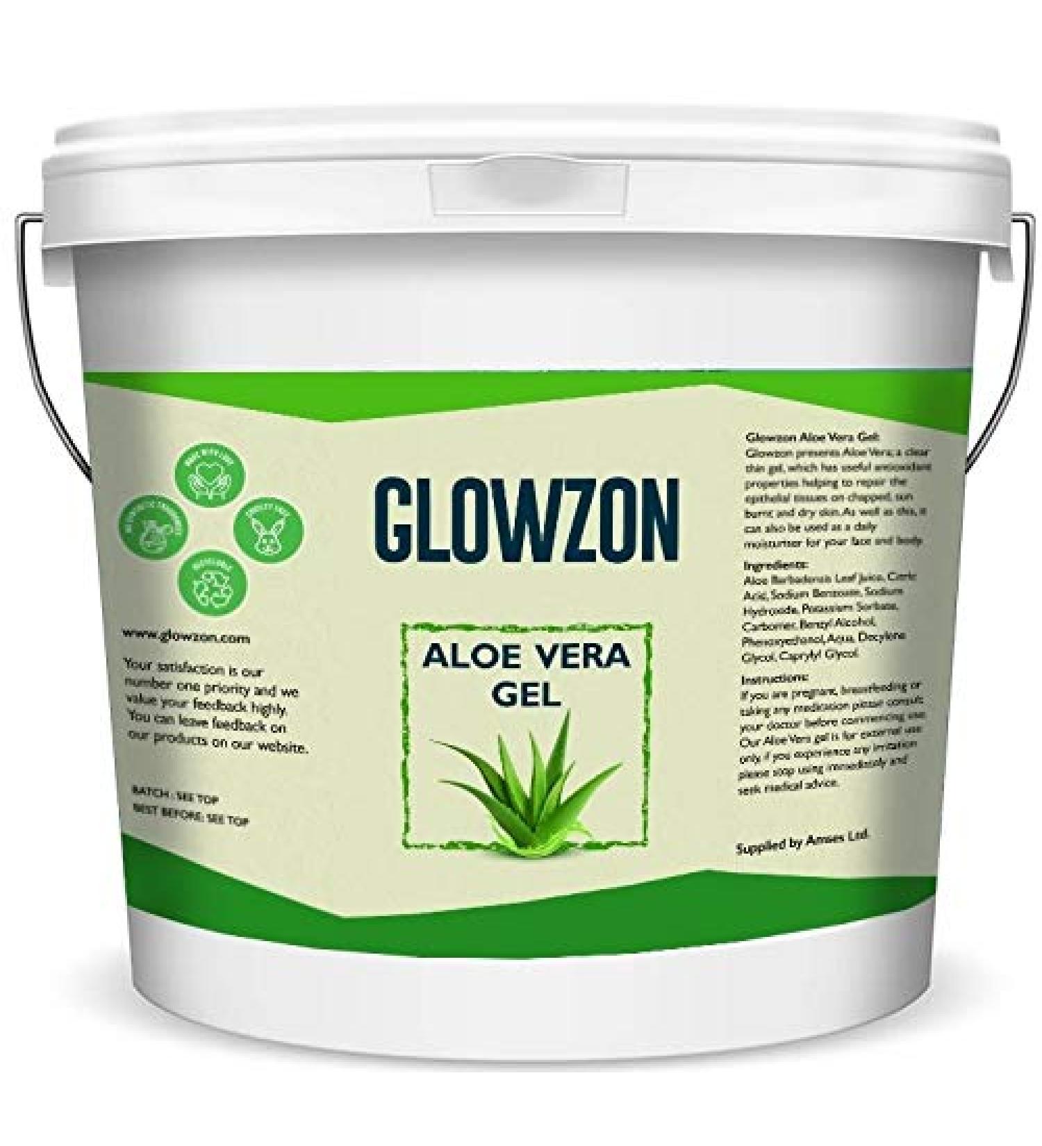Aloe Vera Gel 99% pure 500 g for skin and hair by Glowzon