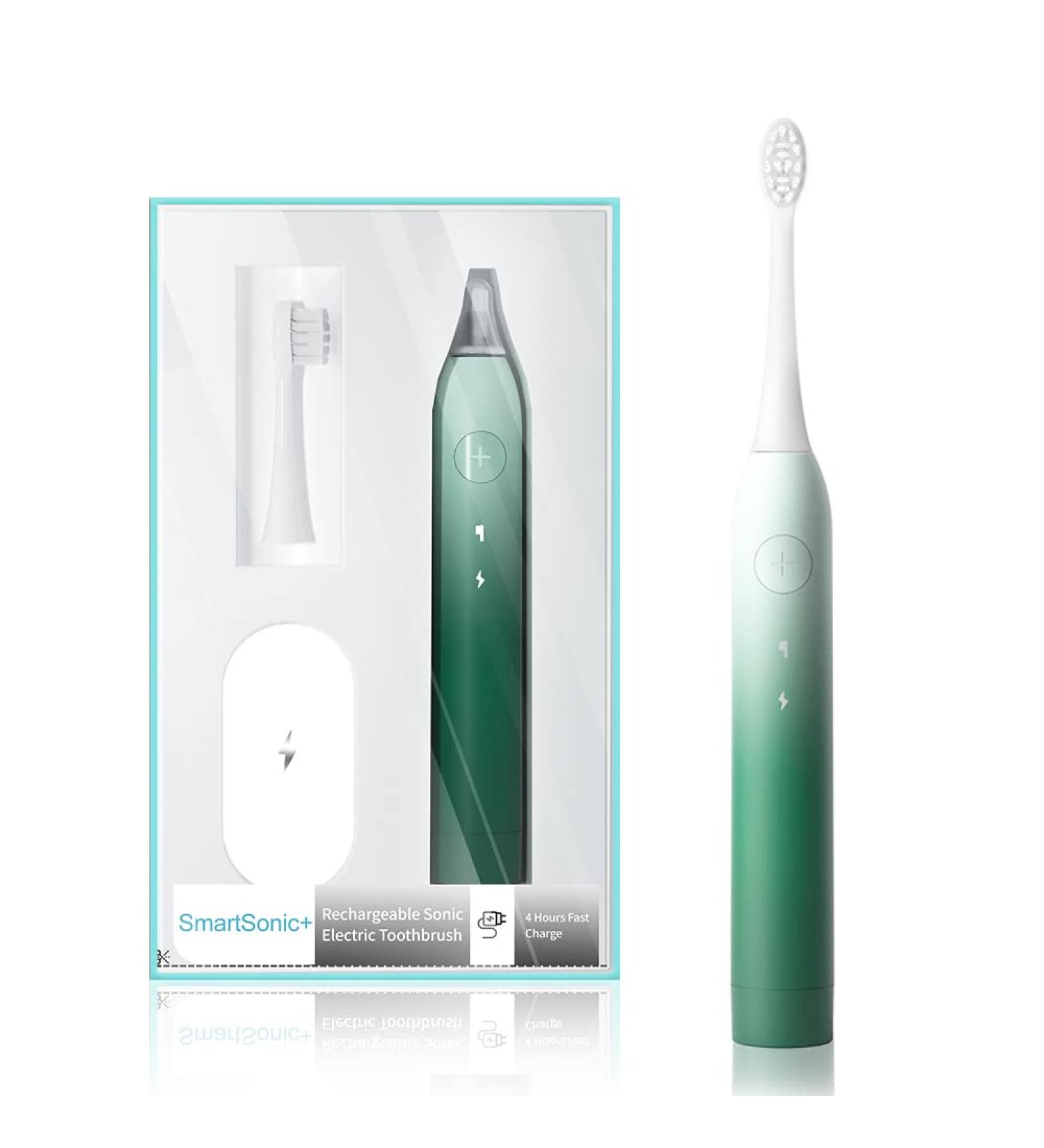 Buy Electric Sonic Toothbrush - High Power Rechargeable & Water-Resistant (Green) | International Shipping Available - Buy Online on GoSupps.com
