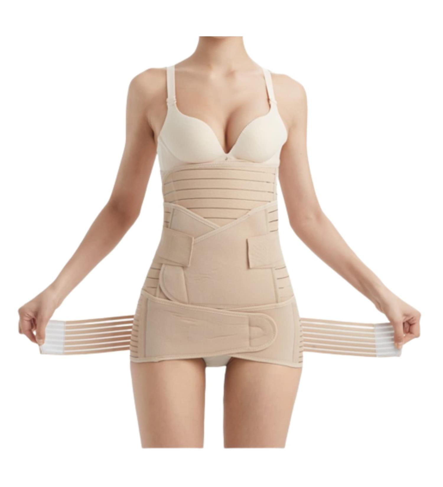 BIONICORE 3-in-1 Postpartum Belly Band Abdominal Binder Support - Pregnancy Recovery Belt for C Section - Body Shaper - Beige, Size L - Buy Online on GoSupps.com