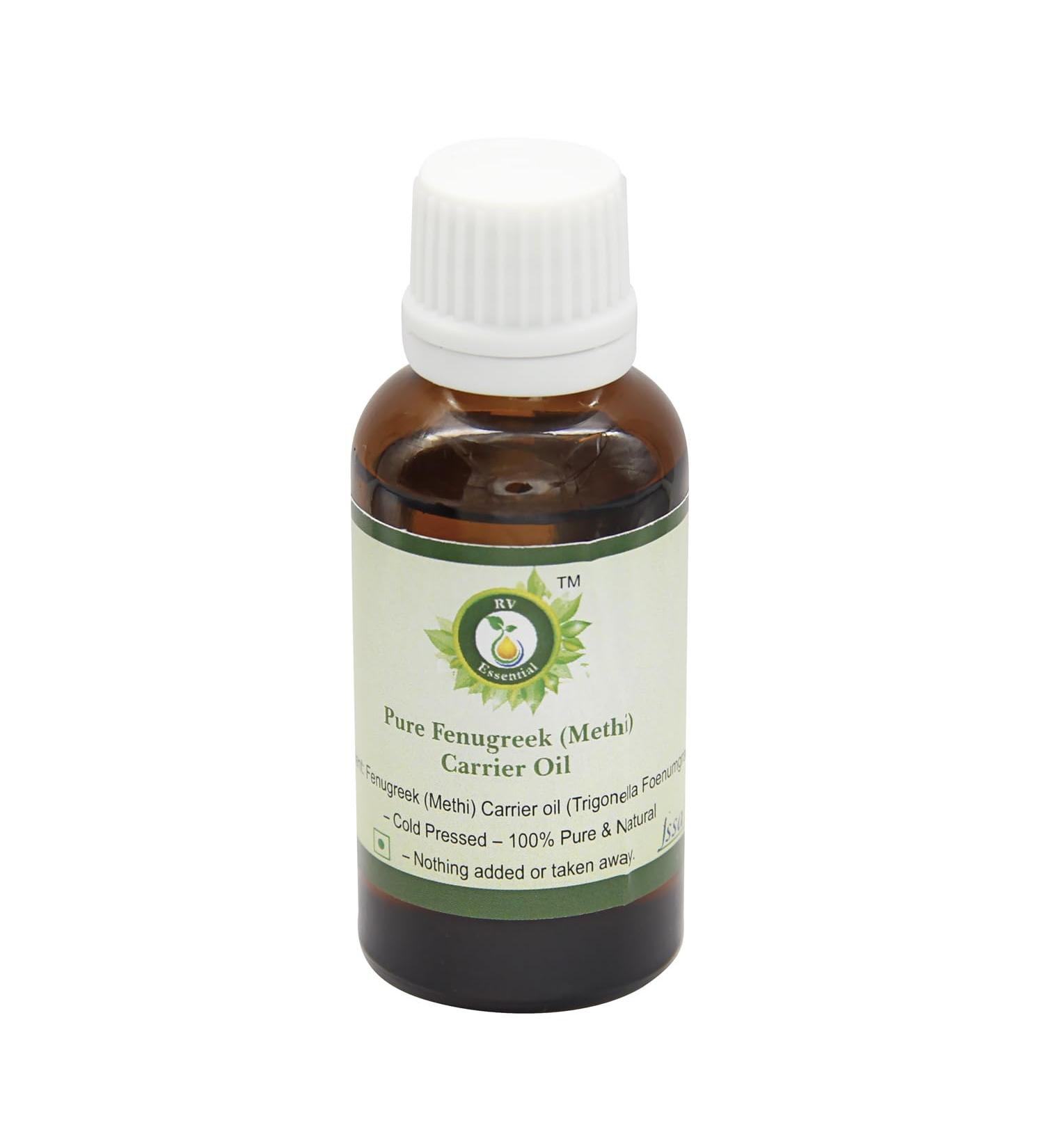 Fenugreek Oil Methi Oil Fenugreek Seed Oil For Hair Growth For Breast Enlargement Trigonella Foenumgraecum 100 Pure Cold printed Fenugreek Oil 5ml 0169oz By R V Essential 5ml 0169oz