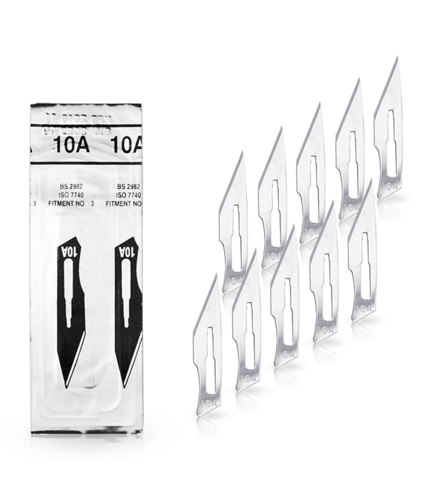 10 Pieces Carbon Steel Scalpel Blades - Figure 10A - Individually Sterile Packed for Precision Surgery | International Shipping Available - Buy Online on GoSupps.com