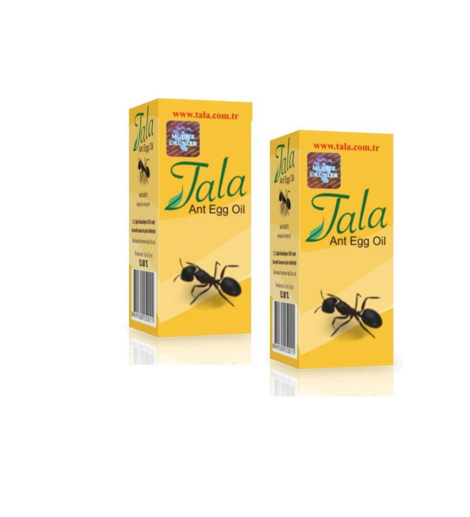 Tala 2 x Oilhair Oil Hair Removal Bottles Genuine Organic Long-Lasting Hair Reduction Solution Tala Anti-Egg Oil 20 ml 0.7 oz Tala