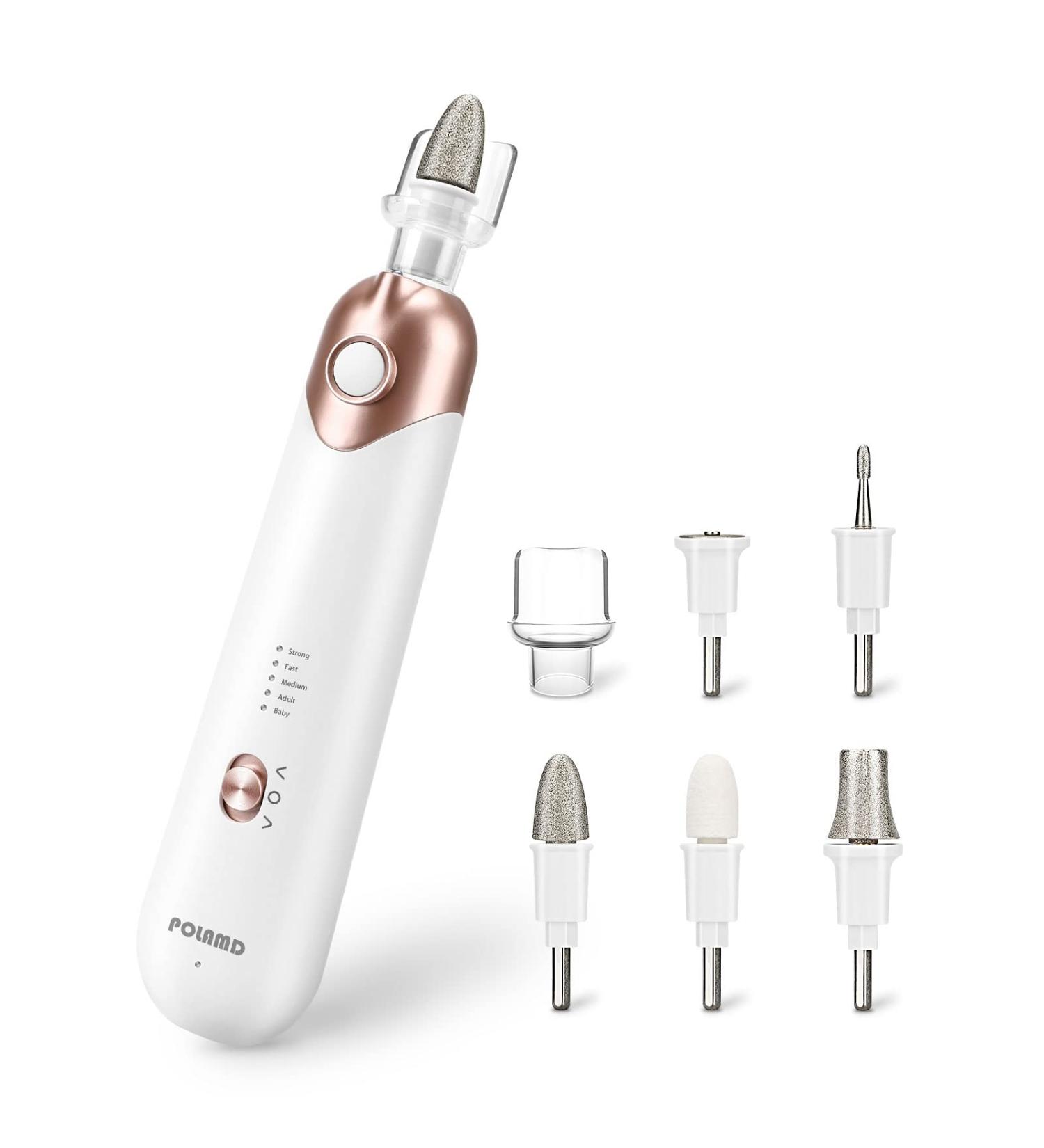 Professional Electric Manicure Pedicure Kit - Cordless Nail Drill Machine with 5 Speeds for Nail Care - White - Buy Online on GoSupps.com