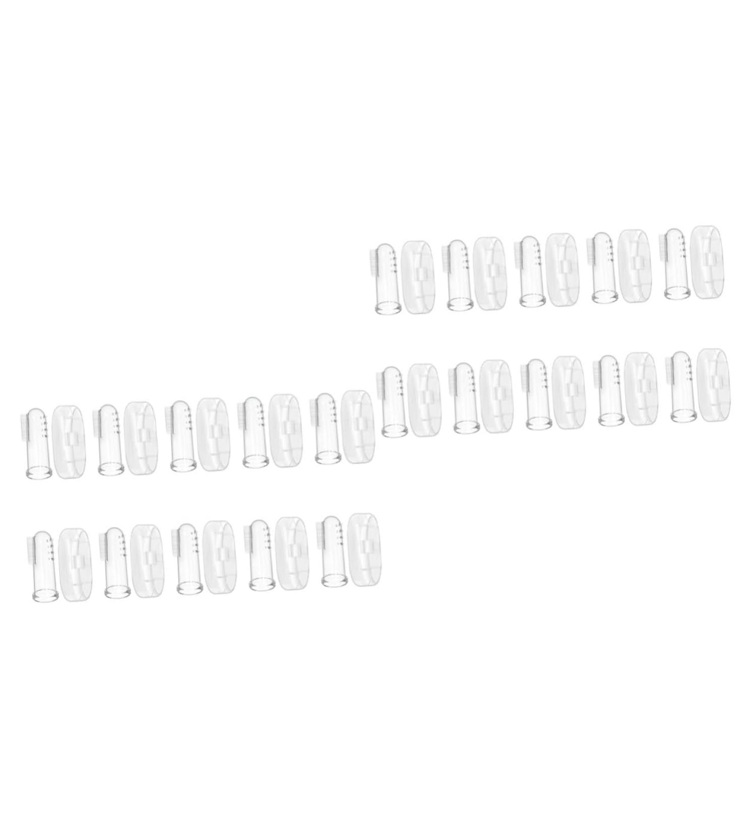 Homsfou 20 Sets Silicone Finger Brushes for Toddlers | Travel Toothbrush for Children | Baby Toothbrush for Milk Teeth Care | 1 Pack Transparent - Buy Online on GoSupps.com