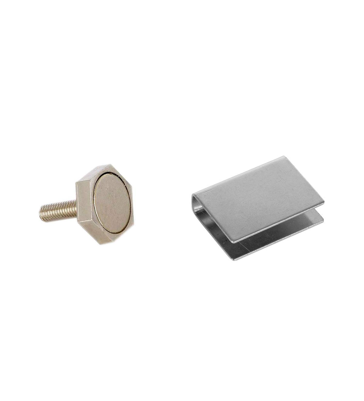 eliga door magnet 22 mm with U-shaped adhesive plate for glass doors 8 mm