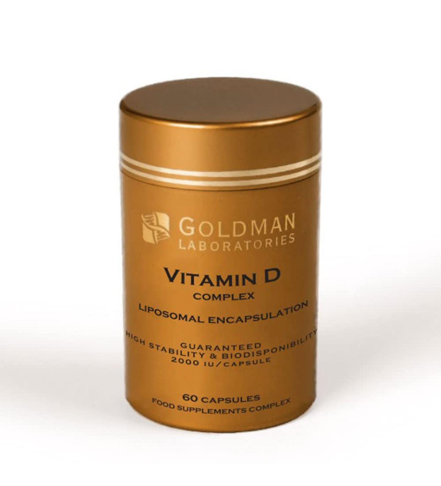 Vitamin D Liposomal Complex Goldman Laboratories - 2000 IU - Patented Complex Vitamin D3 K2MK7 C - Maximum Bioavailability - Immunity, Bones, Teeth, Joints, Good Mood - Extended Action