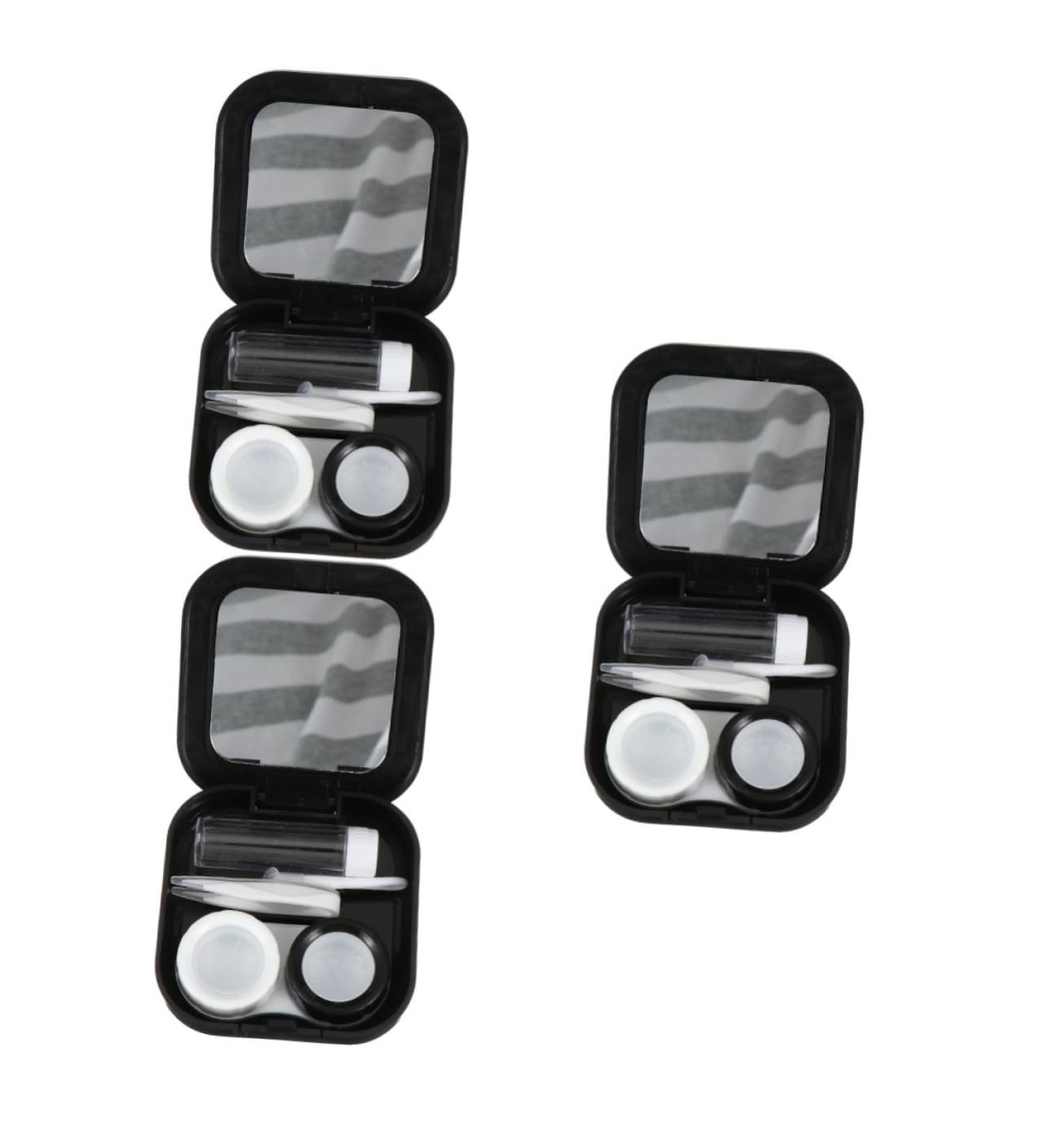 Homsfou 3-Piece Contact Lens Container Set with Tweezers - Stylish & Durable Storage for Colored Contacts - International Shipping Available - Buy Online on GoSupps.com