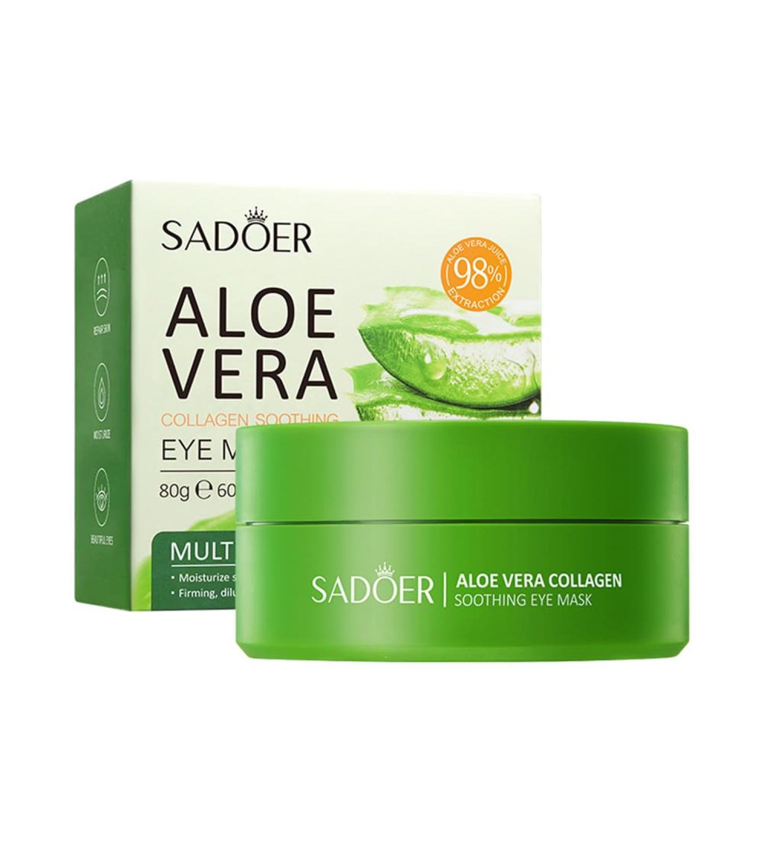 Aloe Vera Eye Masks - 60PCS Under Eye Patches for Dark Circles Puffiness & Anti-Aging Skincare | Hydrating Eye Gel Pads - Buy Online on GoSupps.com