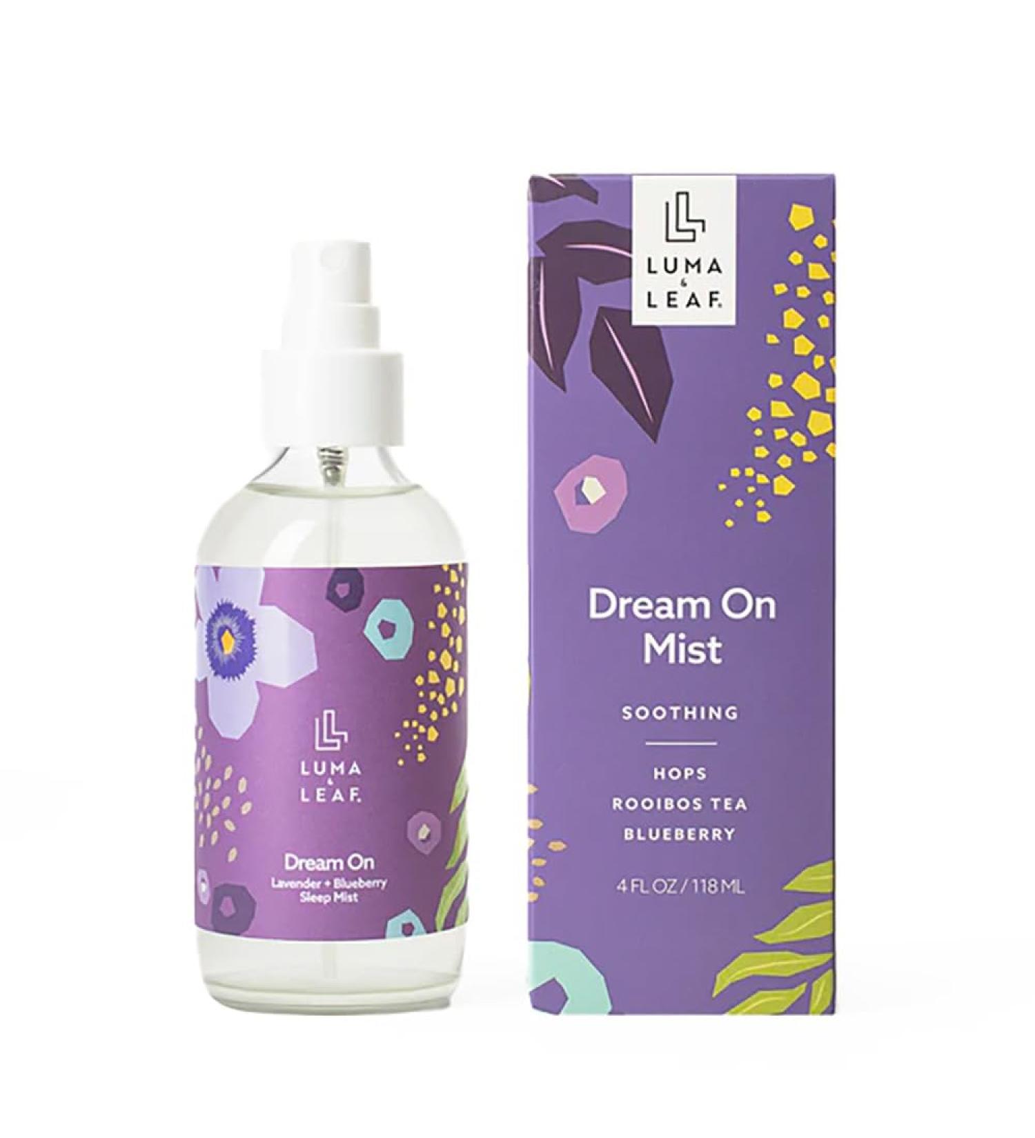 LUMA & LEAF Dream On Mist - Lavender & Blueberry Sleep Mist for Night Skin Restoration | Natural Ingredients | Relaxation & Facial Renewal - 4 FL Oz - Buy Online on GoSupps.com