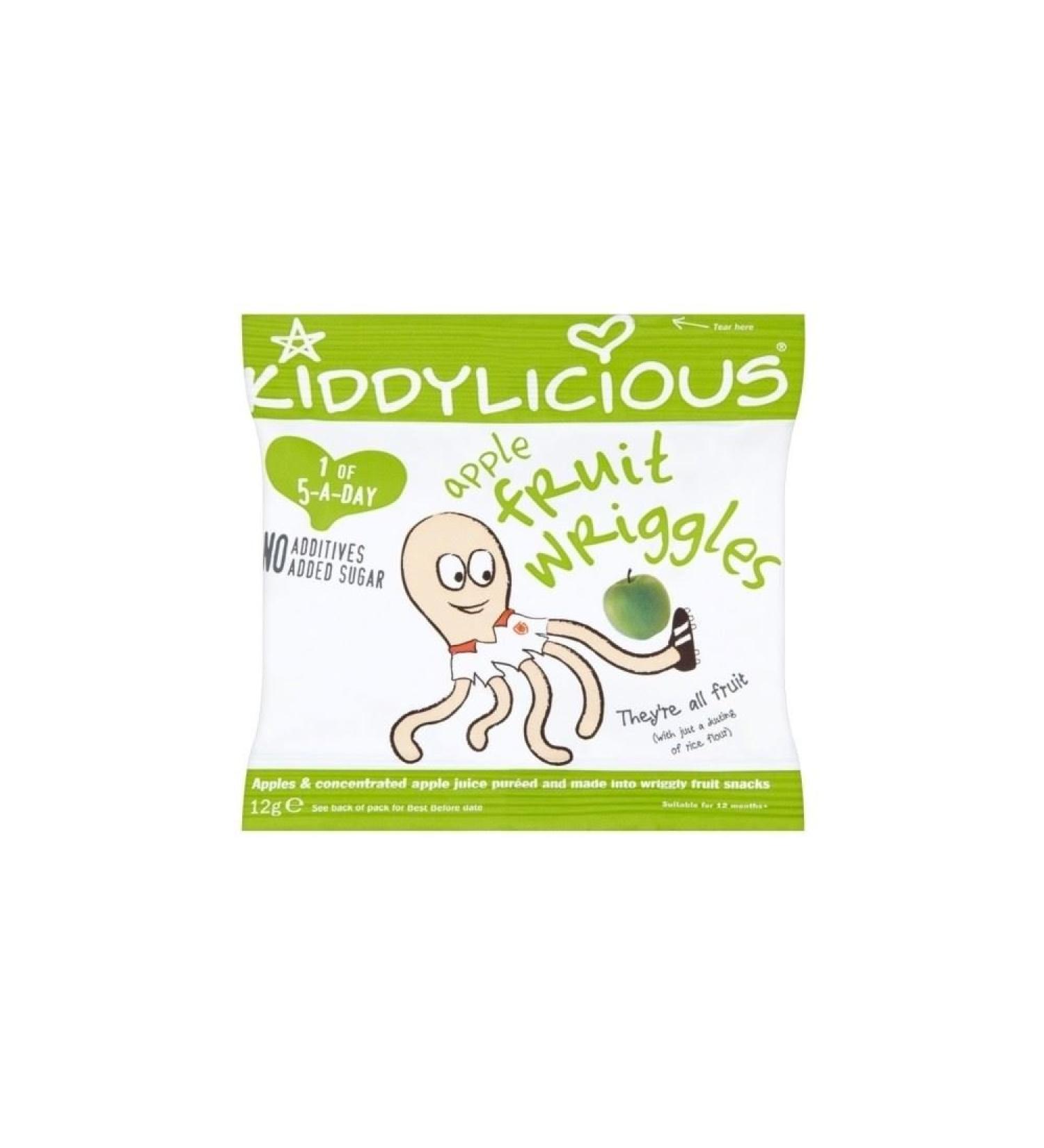 Kiddylicious Apple Fruit Wriggles 12mth+ (12g) - Pack of 2