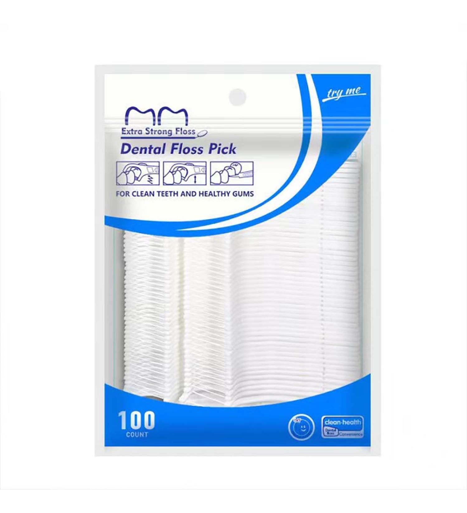 200pcs Dental Floss Toothpicks - 2 Pack Disposable Oral Care Flossers for Teeth & Gum Health - Buy Online on GoSupps.com
