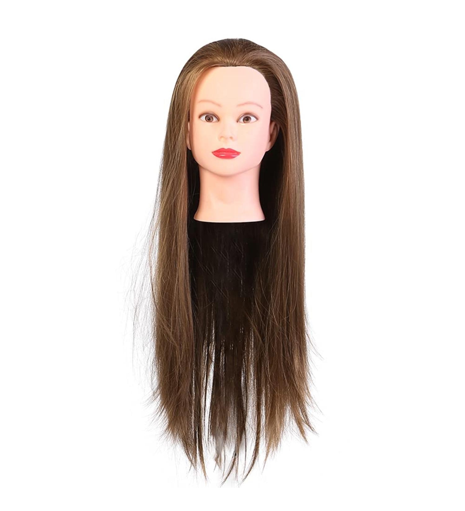 Shop Premium Gold Hair Styling Head - Perfect for Hairdressers & Training | Thick Hair Natural Soft Touch - Buy Online on GoSupps.com