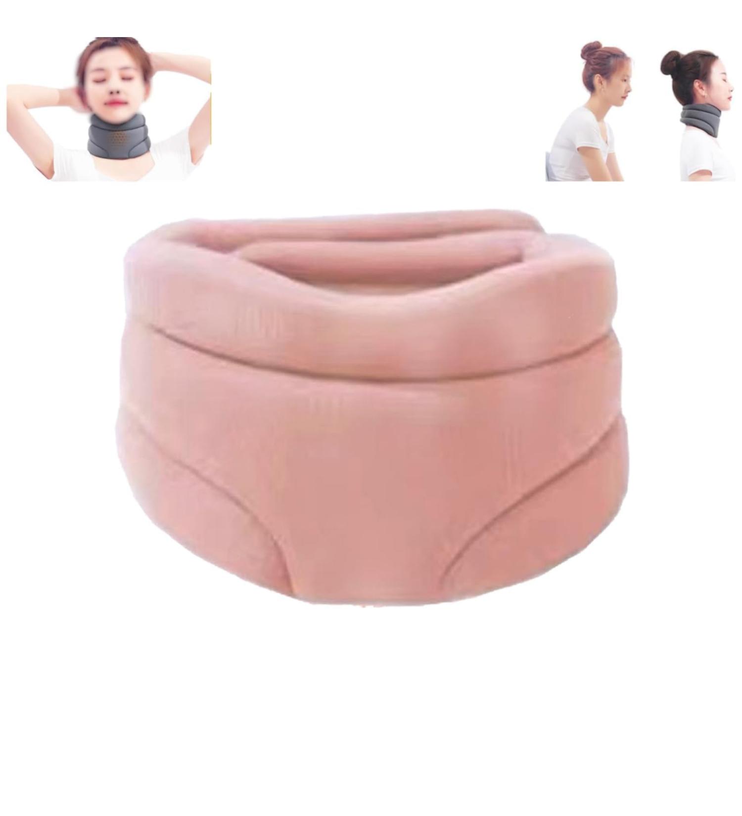 JJKTO Neck Brace - Soft Foam Cervical Collar for Neck Pain Relief | Stable Support for Sleeping | Adjustable Neck Brace for Men & Women - Pink - Buy Online on GoSupps.com