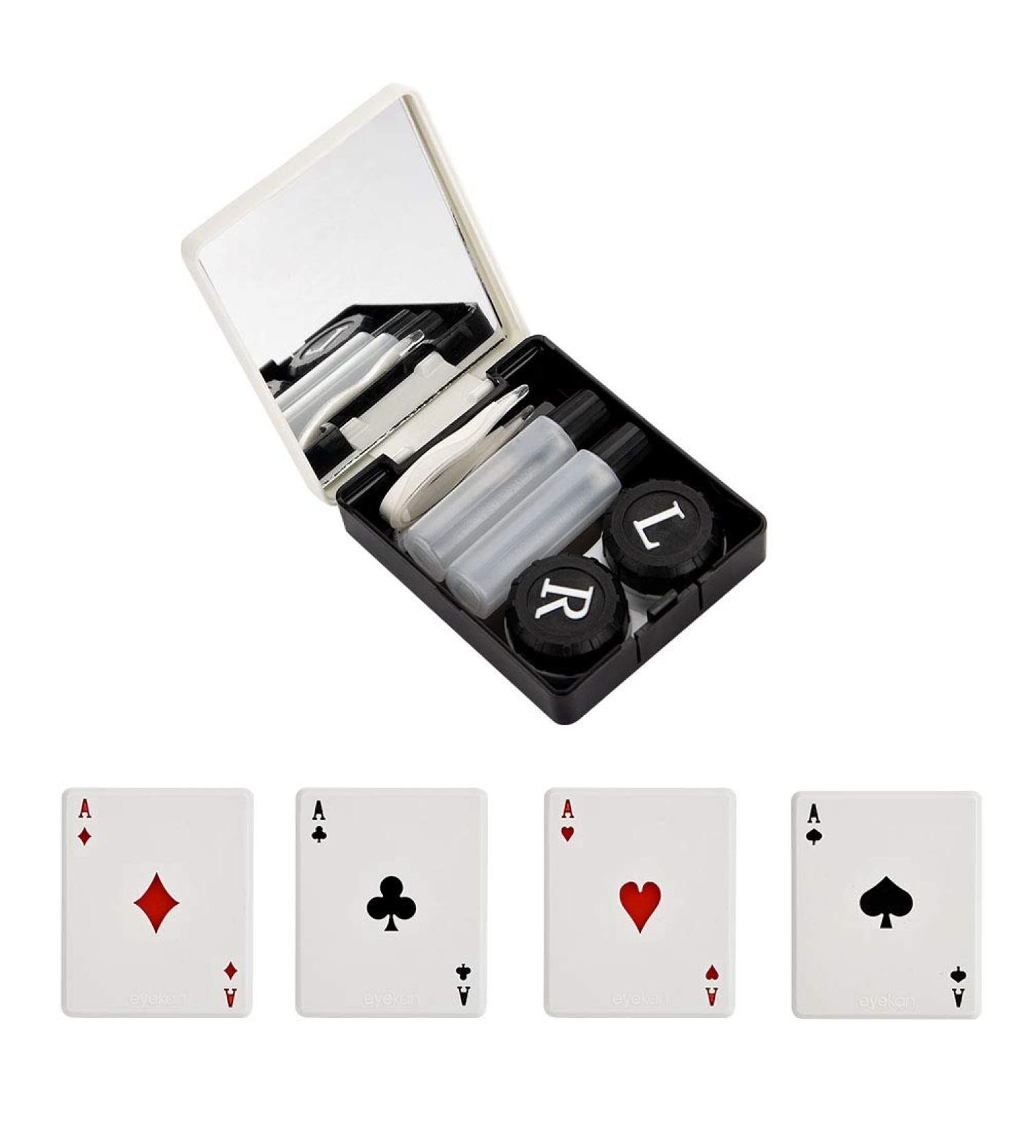 Portable Cute Poker & Contact Lens Case Set - 4 Types of Care Accessories for Lens Protection - Buy Online on GoSupps.com