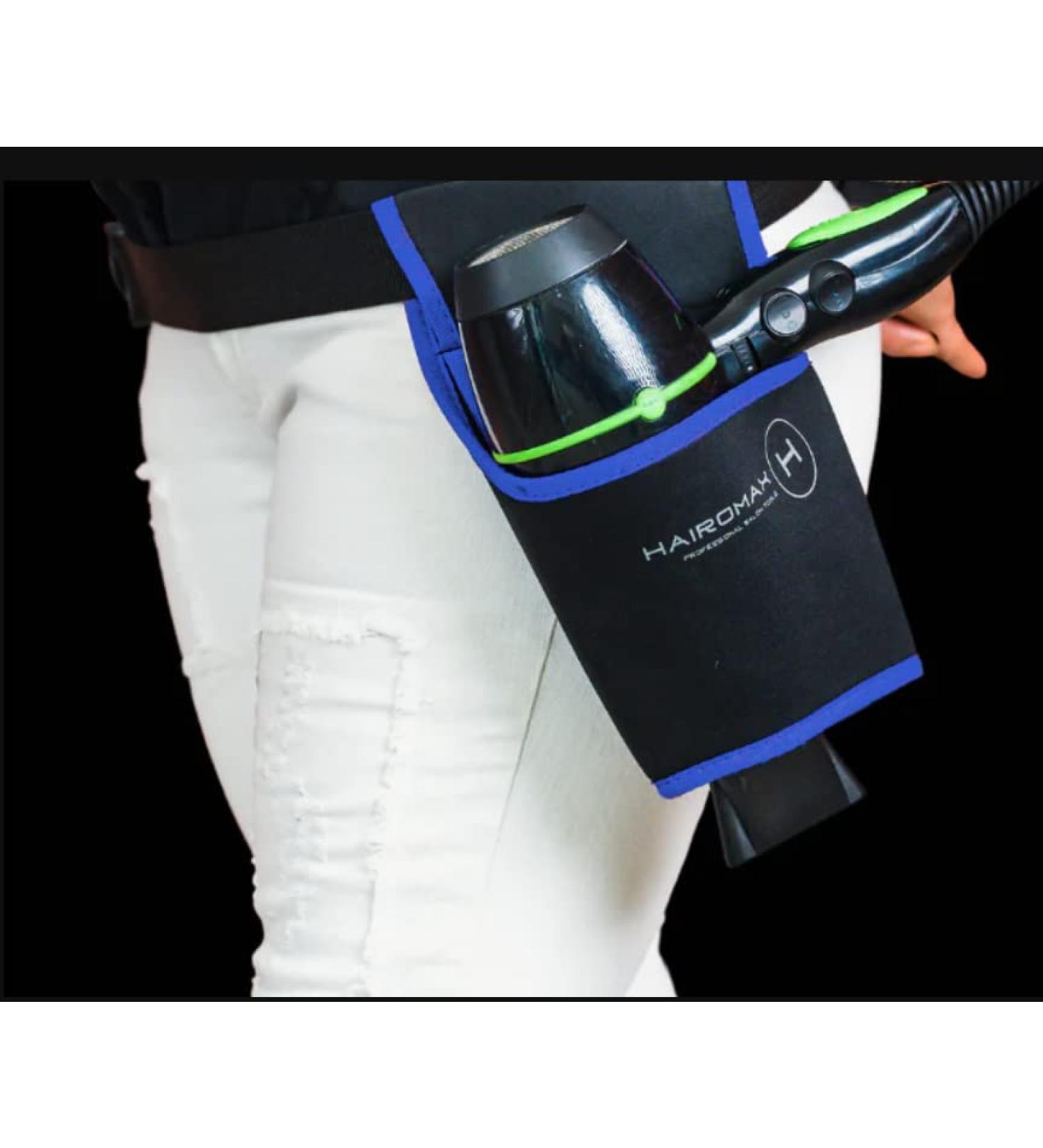 HAIROMAX Hair Dryer Holder | Salon Blow Dryer Holster for Stylists | Adjustable Hair Dryer Belt - Blue Left Side - Buy Online on GoSupps.com