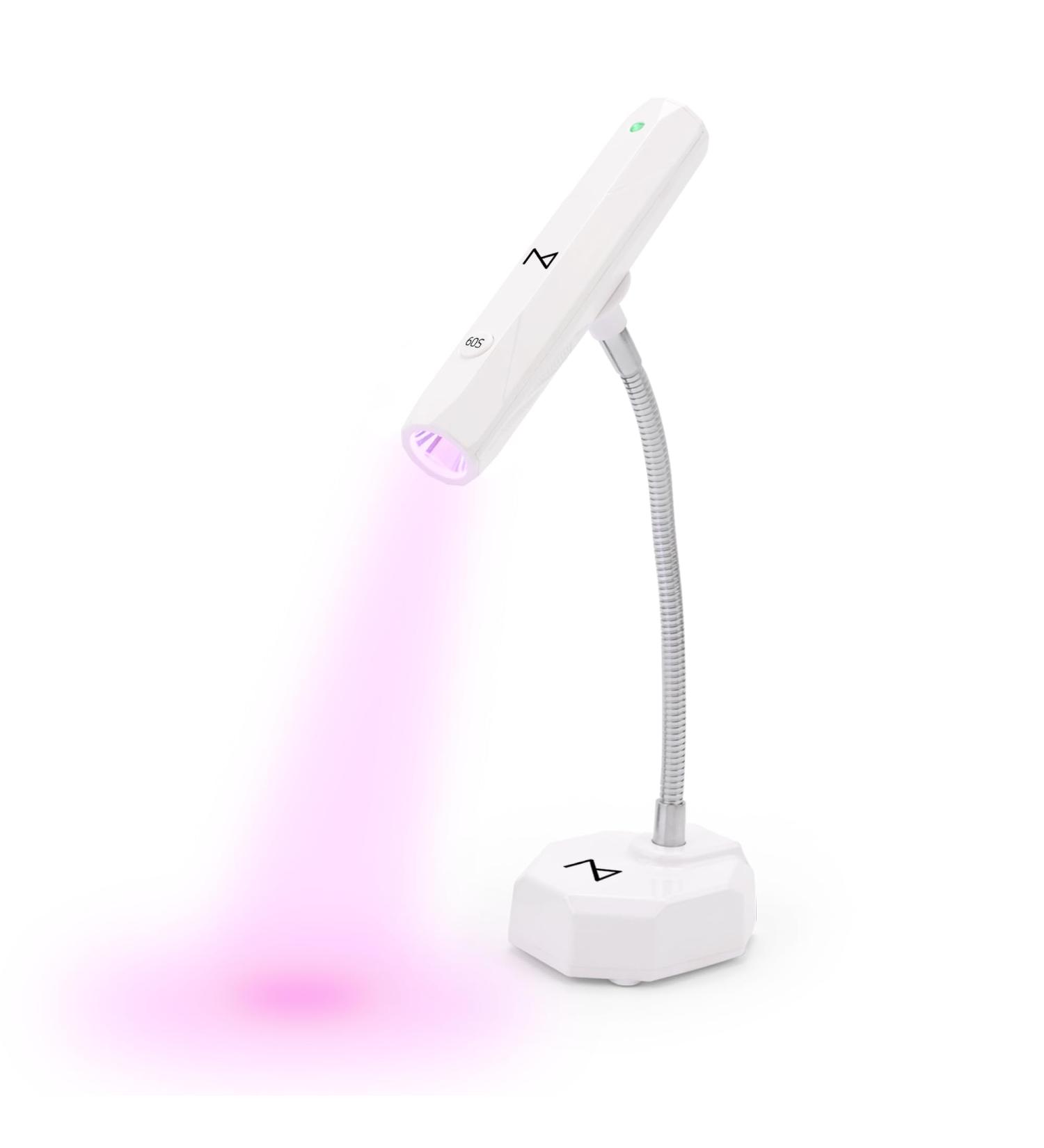 M-CuraLite 2-in-1 Nail Lamp Handheld & Desktop UV/LED Flash Cure with Focus Beam for Gel X & Acrylic Portable Adjustable Ideal for Soft Gel Tips & Nail Repair (White - Buy Online on GoSupps.com